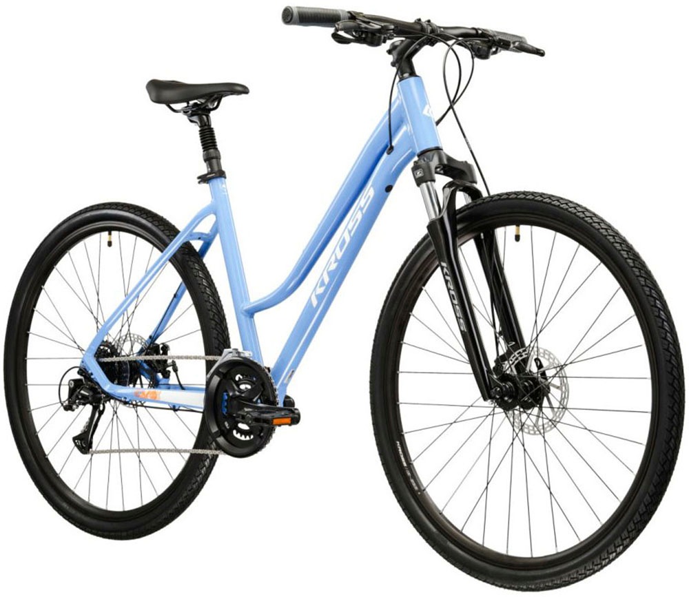 Kross Crossrad »Crossrad Damen 28" Evado 3.0 blau 16 Gänge« 16 Gang Shimano ACERA M3020 Schaltwerk Kettenschaltung