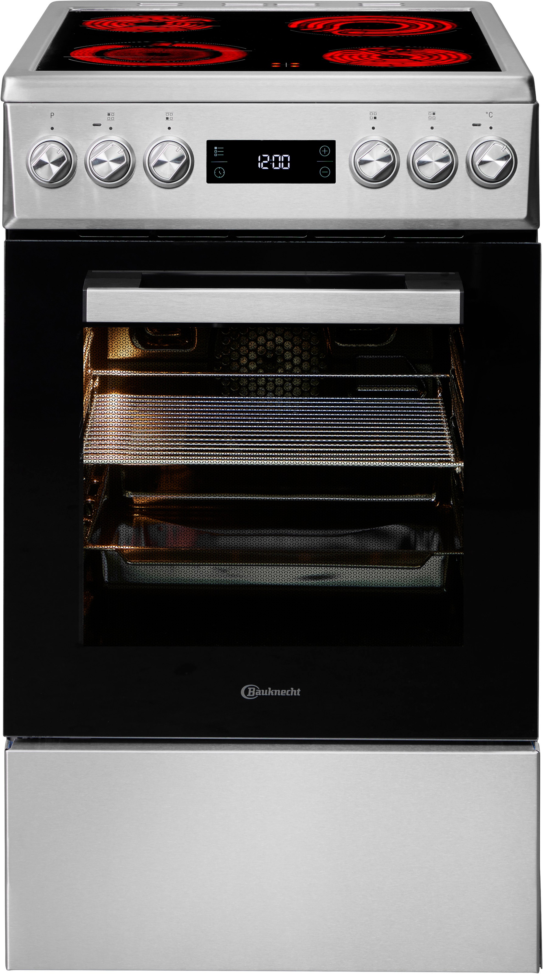 BAUKNECHT Elektro-Standherd "B5V8LMX", Energieeffizienz: A (A+++-D), silber (edelstahl), Herdsets, Heißluftbackofen mit 8 Funktionen und Hydrolyse-Reinigungsfunktion 2