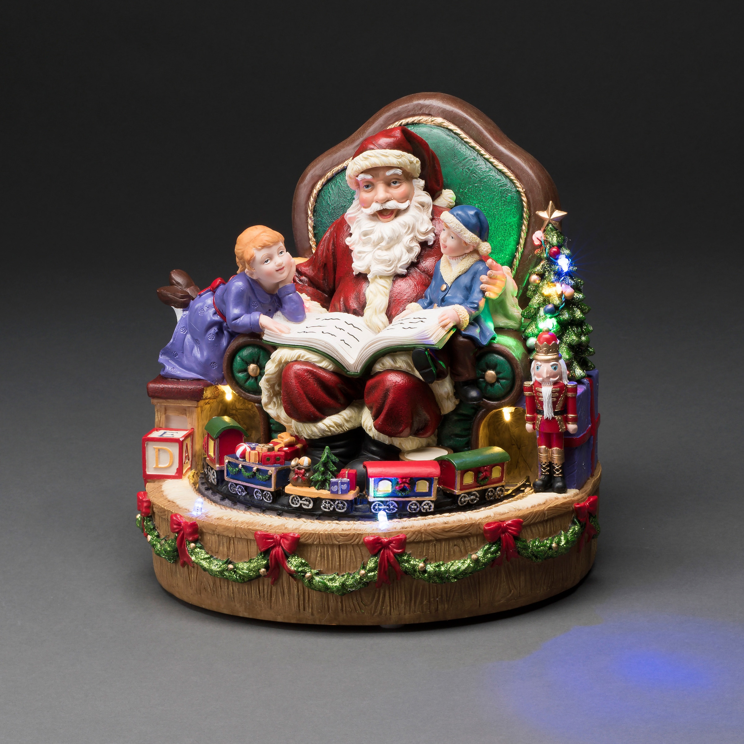 KONSTSMIDE Weihnachtsfigur »Weihnachtsdeko«, LED Szenerie Weihnachtsmann mit Kindern und Zug