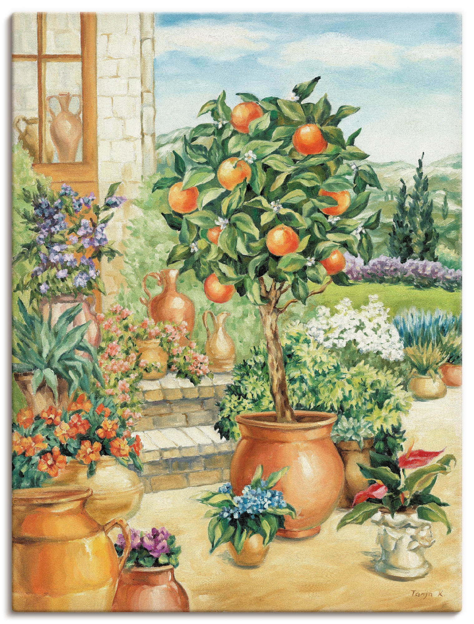 Artland Wandbild "Orangenbaum im Garten" Garten 1 Stk. tlg. als Alubild, Ou günstig online kaufen