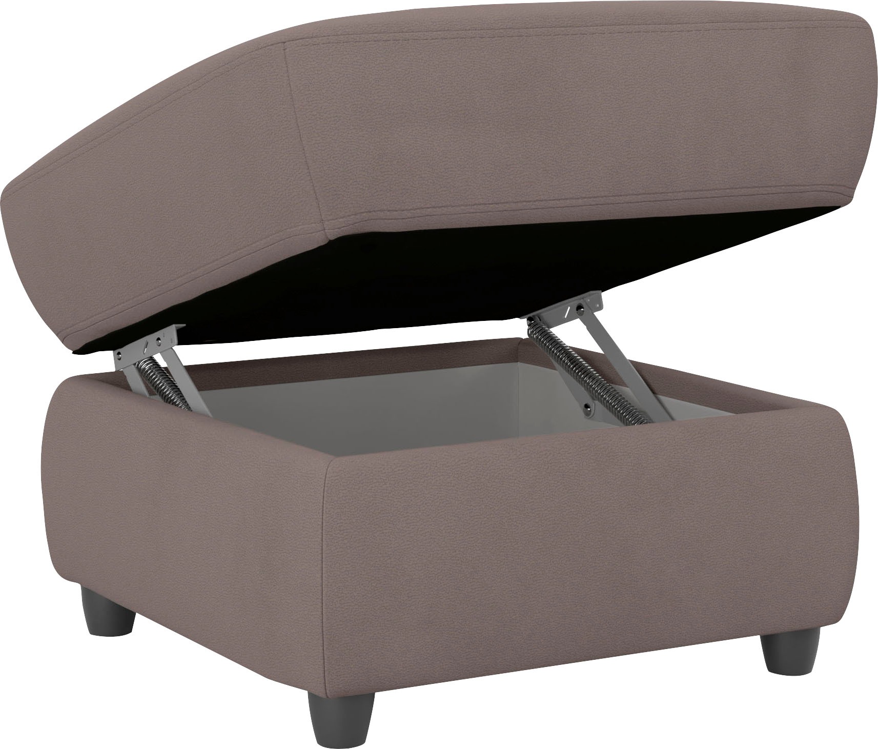 Hocker HOME AFFAIRE "Boston", braun (mud), B:68cm H:45cm T:68cm, 100% Polyester, Hocker, Hocker, mit Stauraum 3