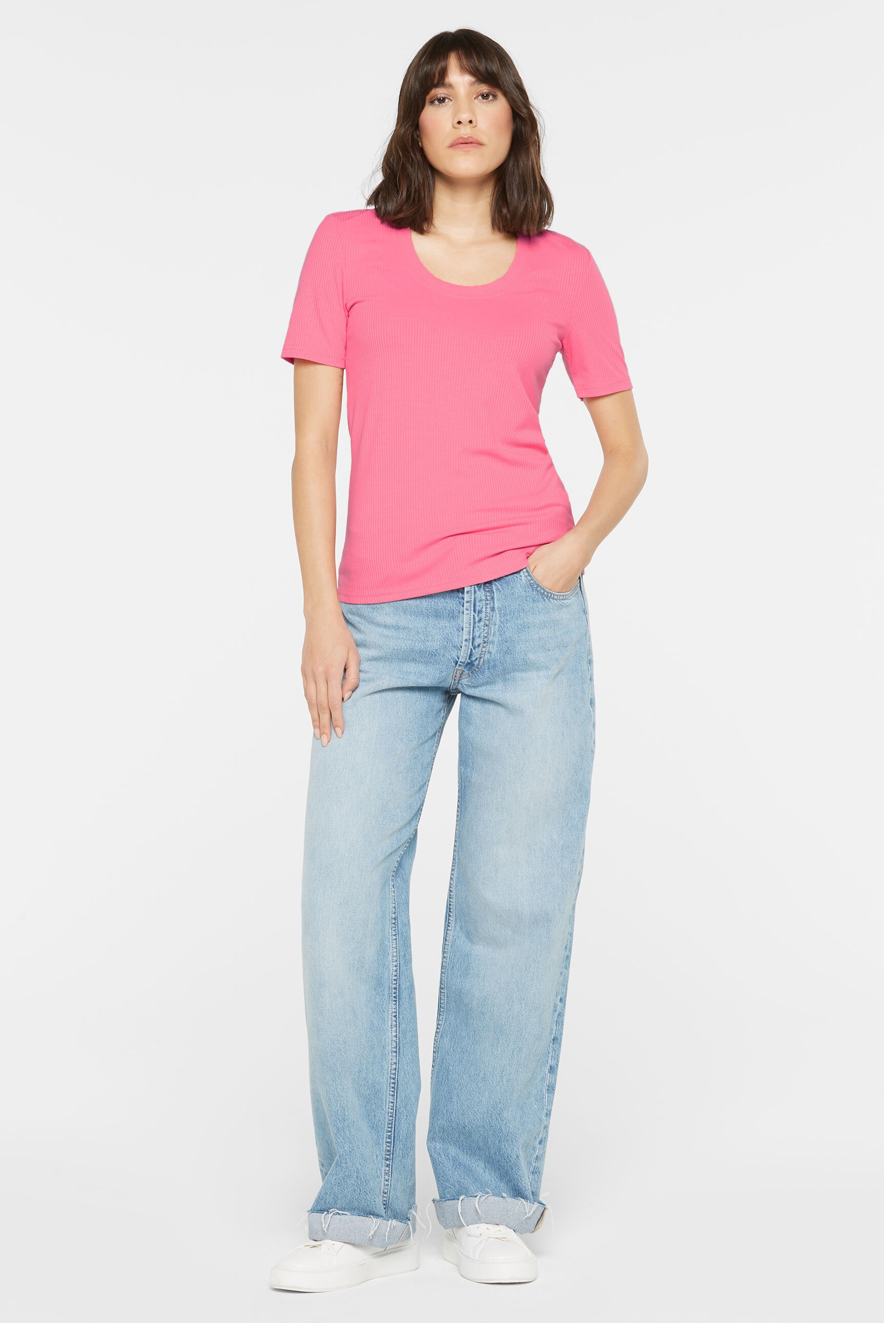 SENSES.THE LABEL Rundhalsshirt, mit Elasthan-Anteil