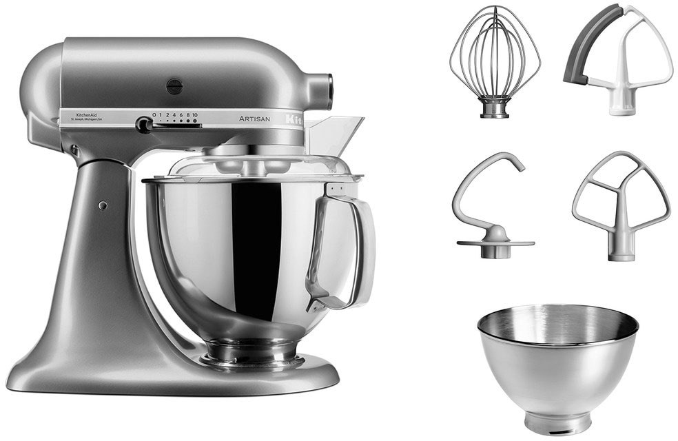 KitchenAid Küchenmaschine »5KSM175PSECU CONTOUR SILVER«, mit Zubehör im Wert von ca. 112,-€ UVP