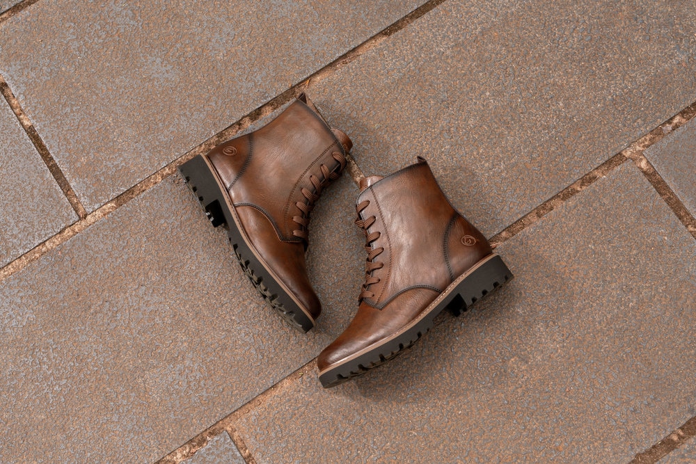 Remonte Schnürboots  , Blockabsatz, Schnürstiefelette im Used Look