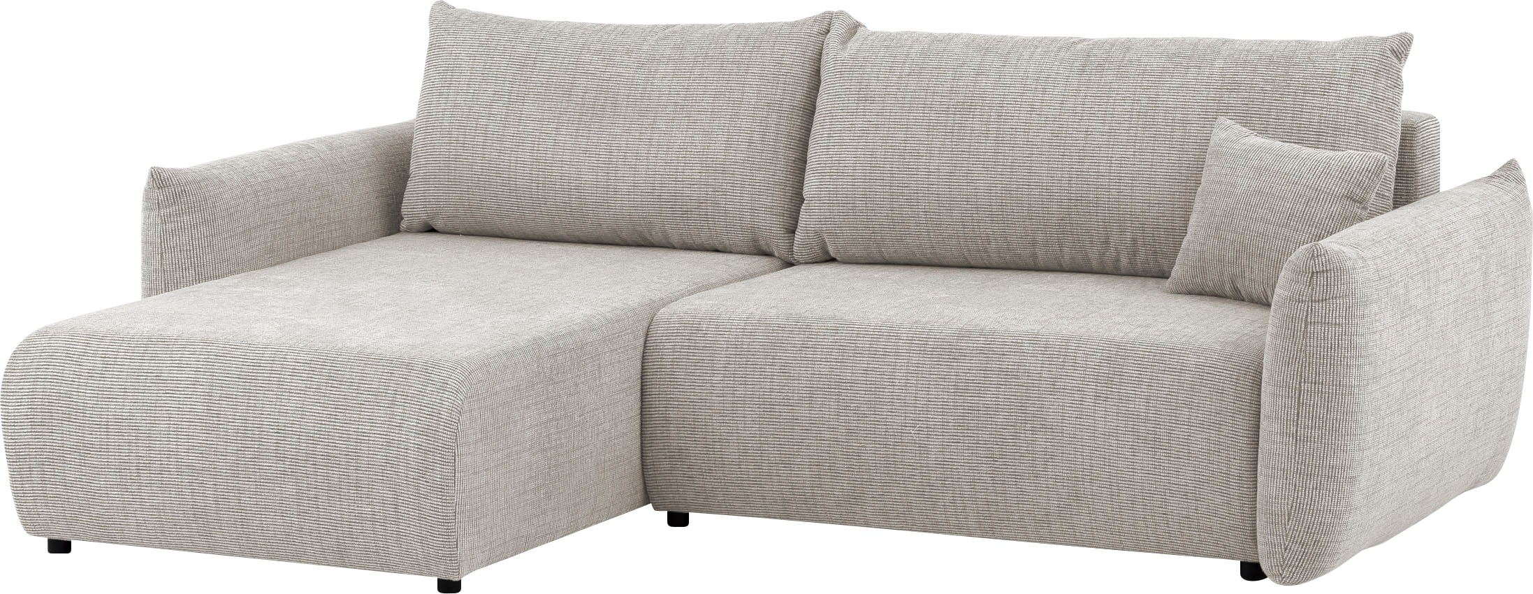 INOSIGN Ecksofa »MAVAS Schlafsofa mit Bettkasten, L-Form,«, ca.257/127cm (Liegefläche 212/145 cm), Cord, Chenille, Struktur