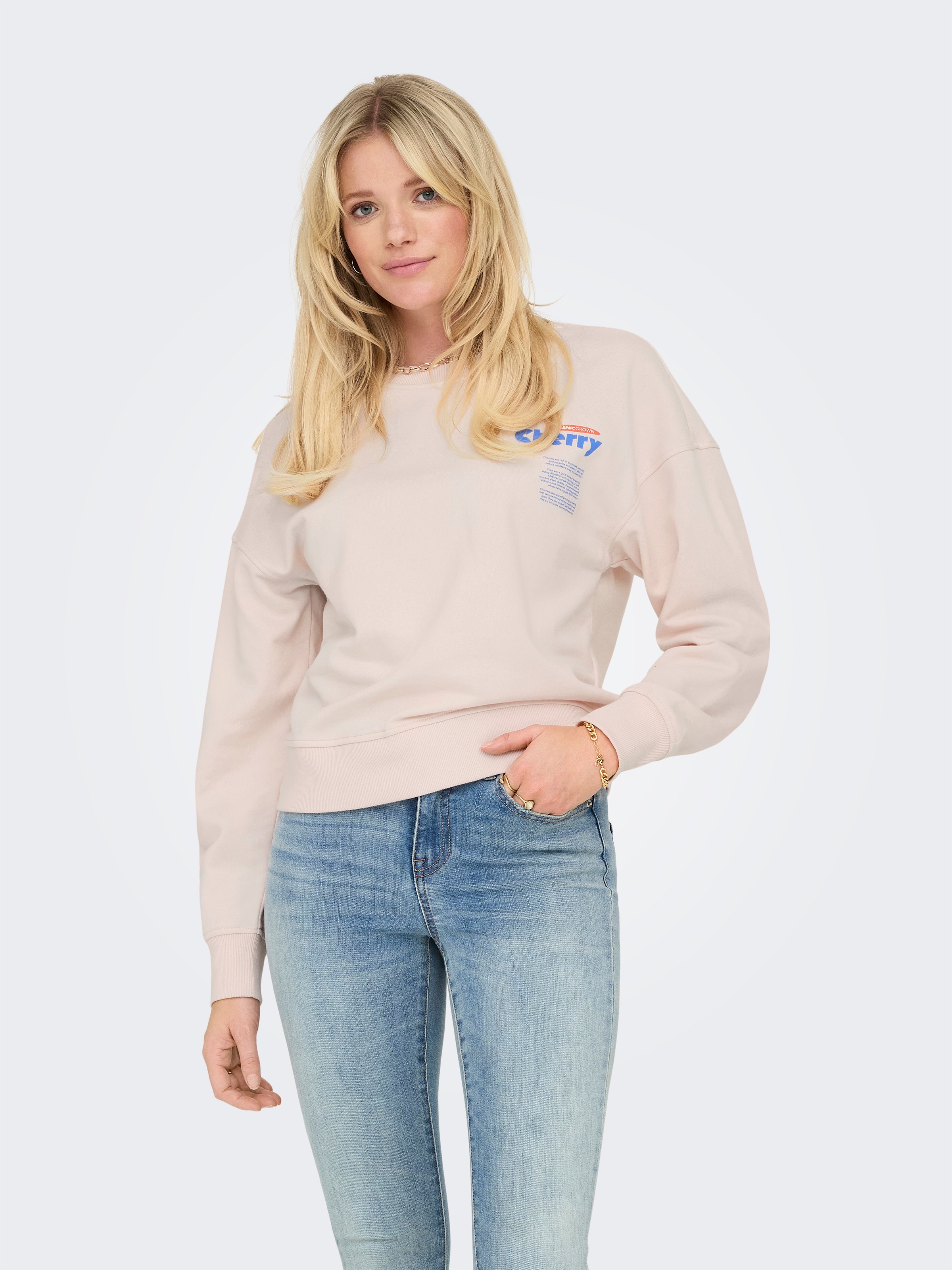 ONLY Sweatshirt "ONLPHILEA L/S FRUIT O-NECK UB SWT" günstig online kaufen