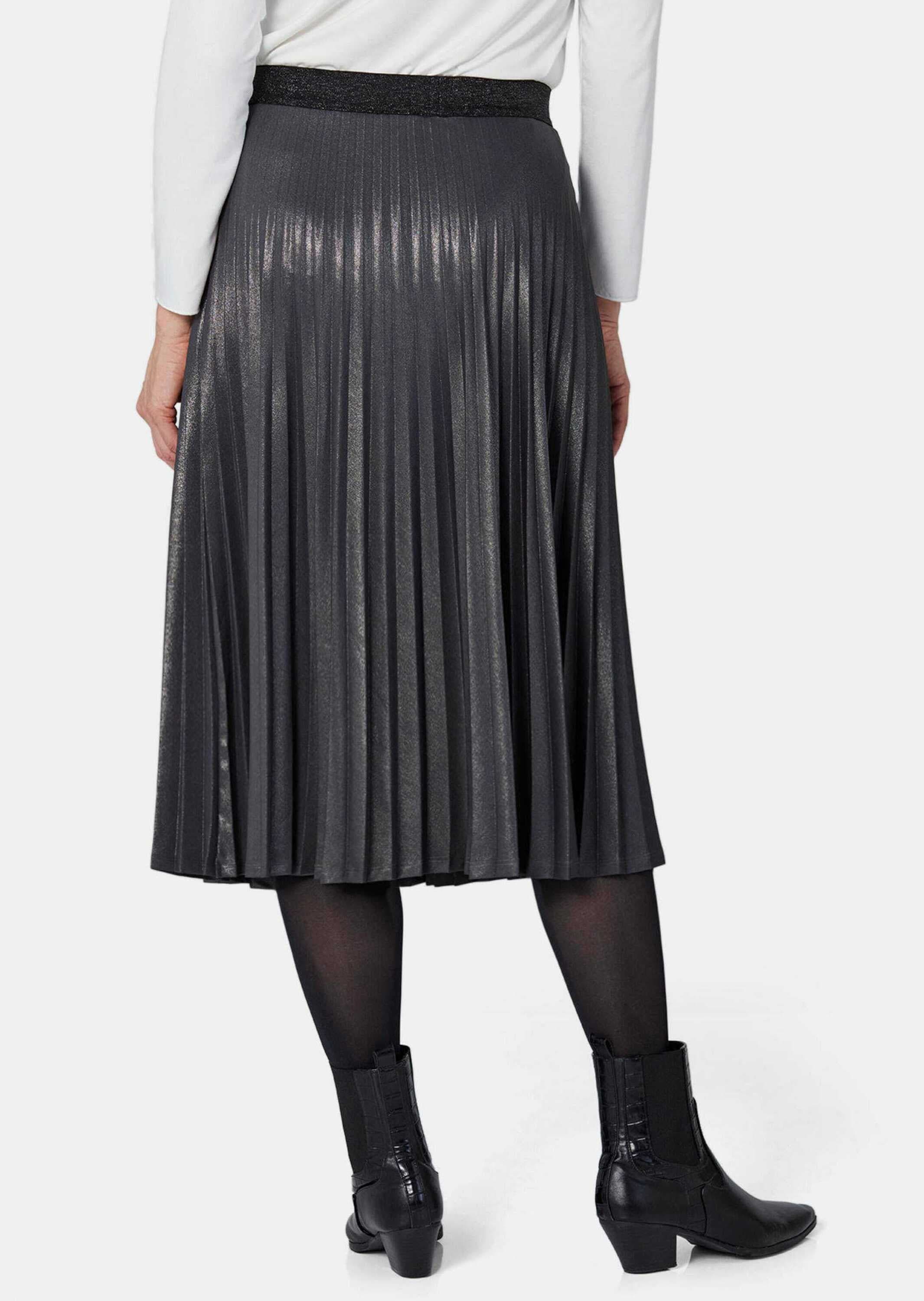 GOLDNER Plisseerock »Plisseerock Plisseerock im Metallic Look«