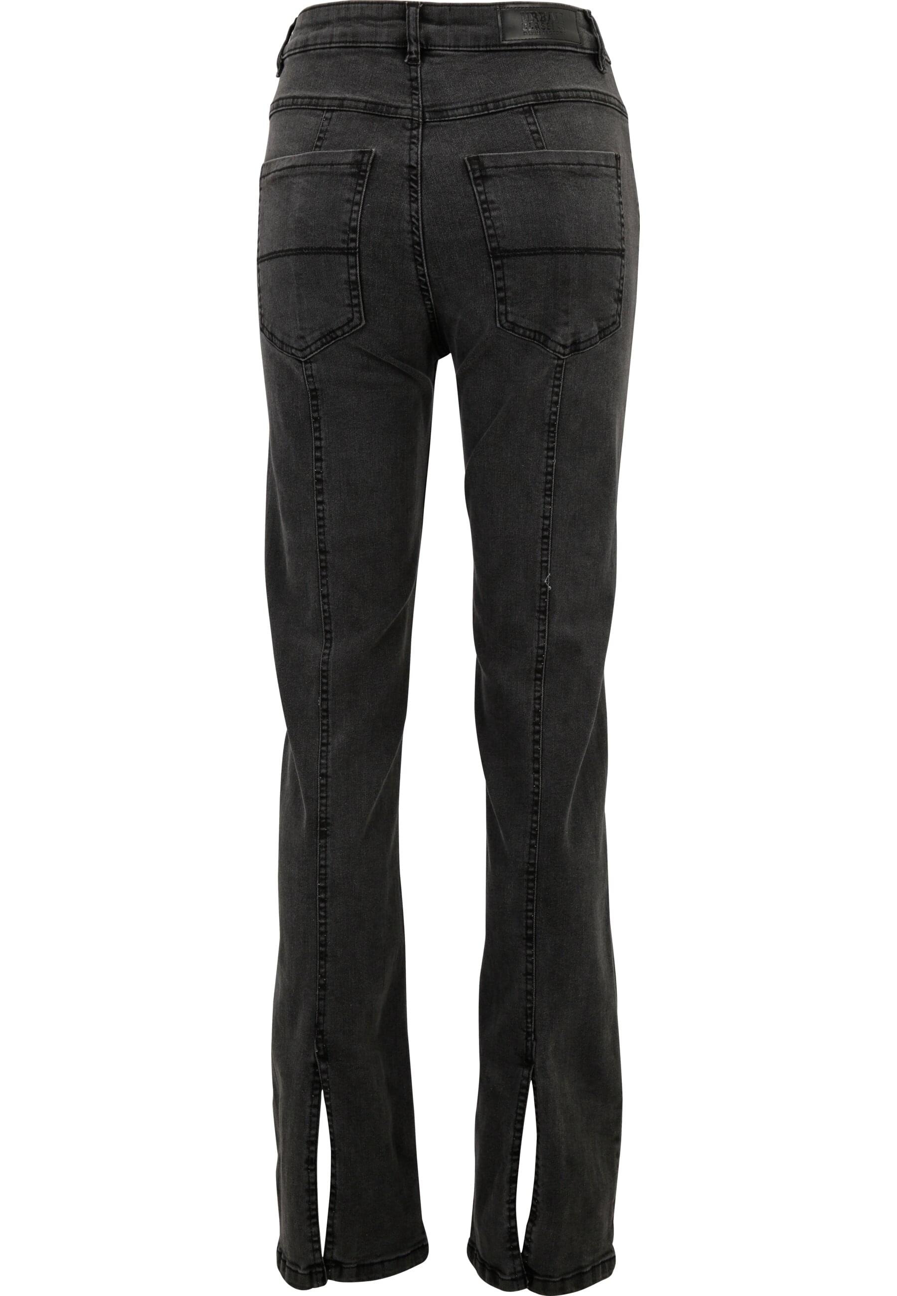 URBAN CLASSICS Bequeme Jeans »Urban Classics Damen Ladies High Waist Straight Slit Denim Pants«, (1 tlg.)