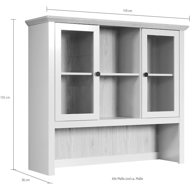 Home affaire Buffetaufsatz »Herzwill«, (1 St.), Artisan Eiche NB und  hellgrau, matt, im Landhaus-Look bestellen | BAUR