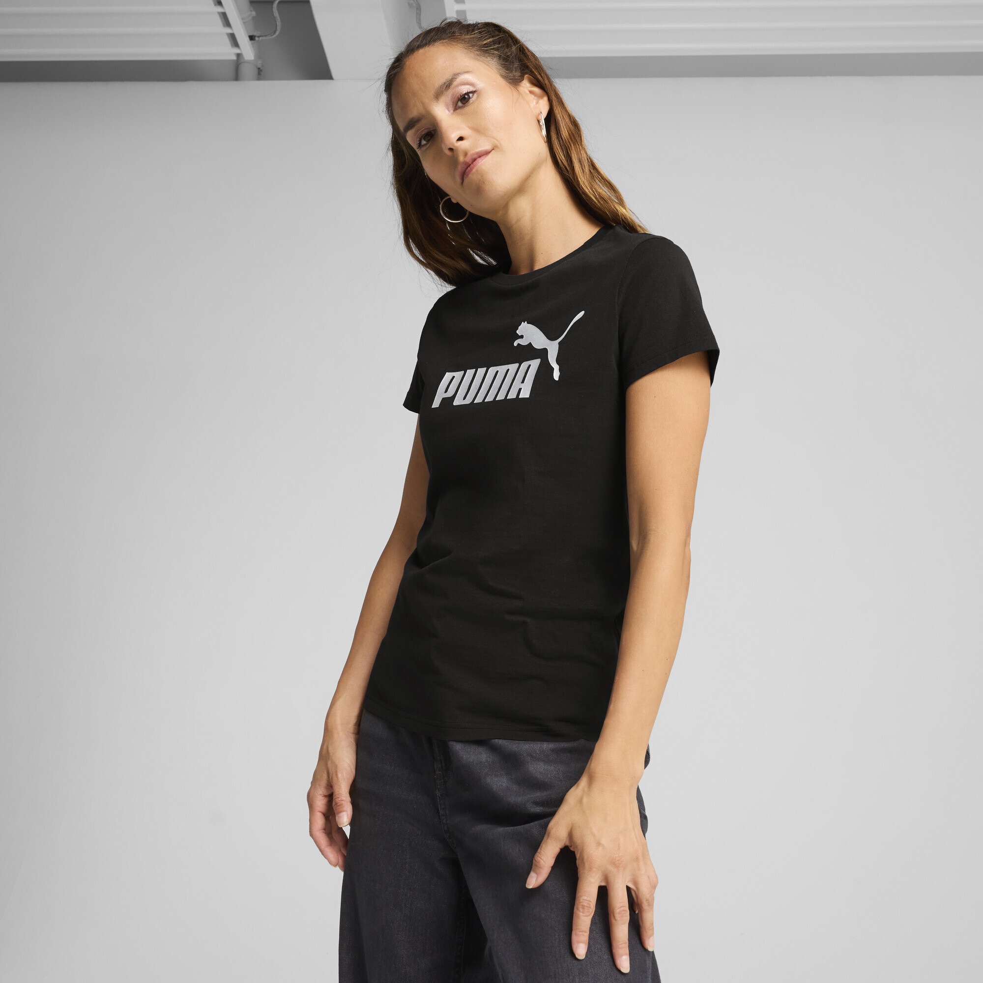 PUMA T-Shirt »ESS METALLIC No. 1 Logo T-Shirt Damen«