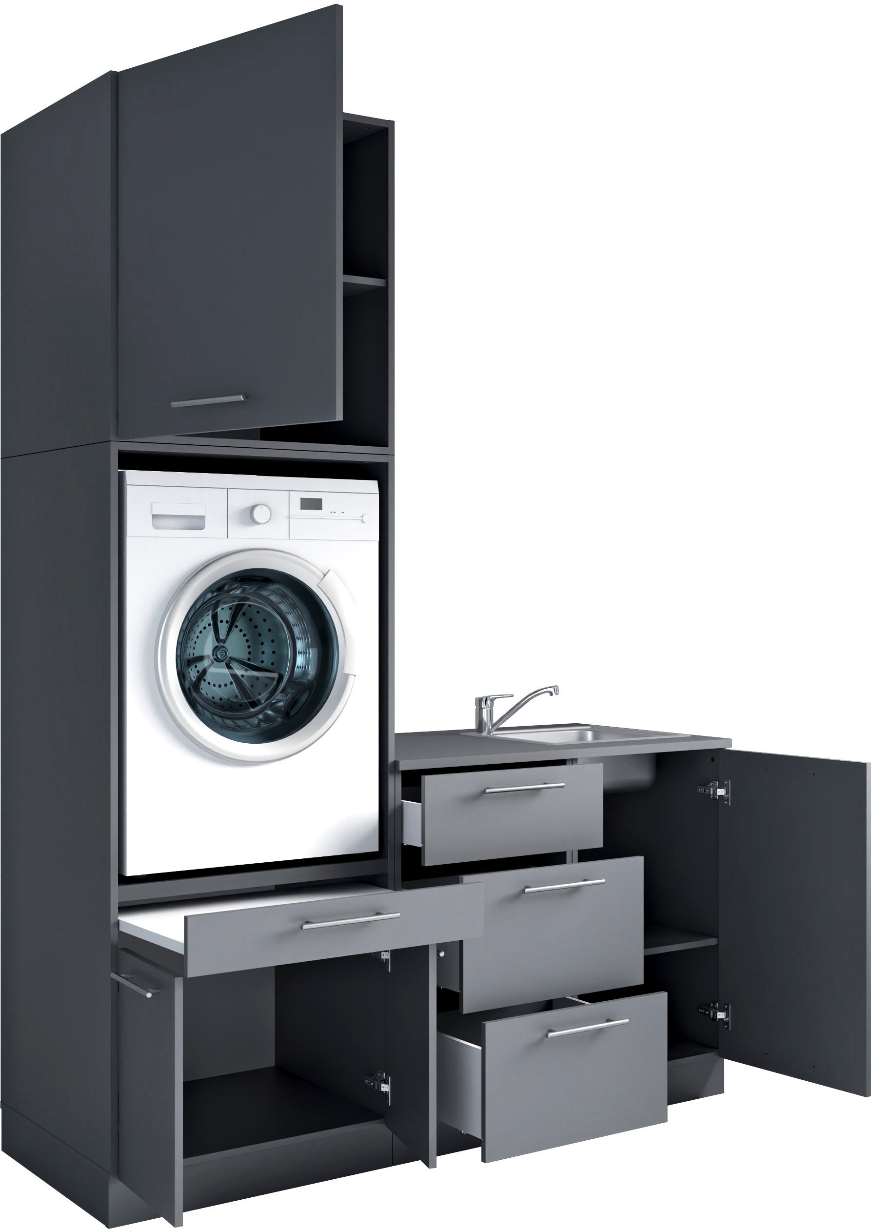 Laundreezy Mehrzweckschrank-Set »Laundreezy, 4-tlg. Mehrzweckschrank-Set B/H/T 168/238/68 cm« 4 Stk. tlg.