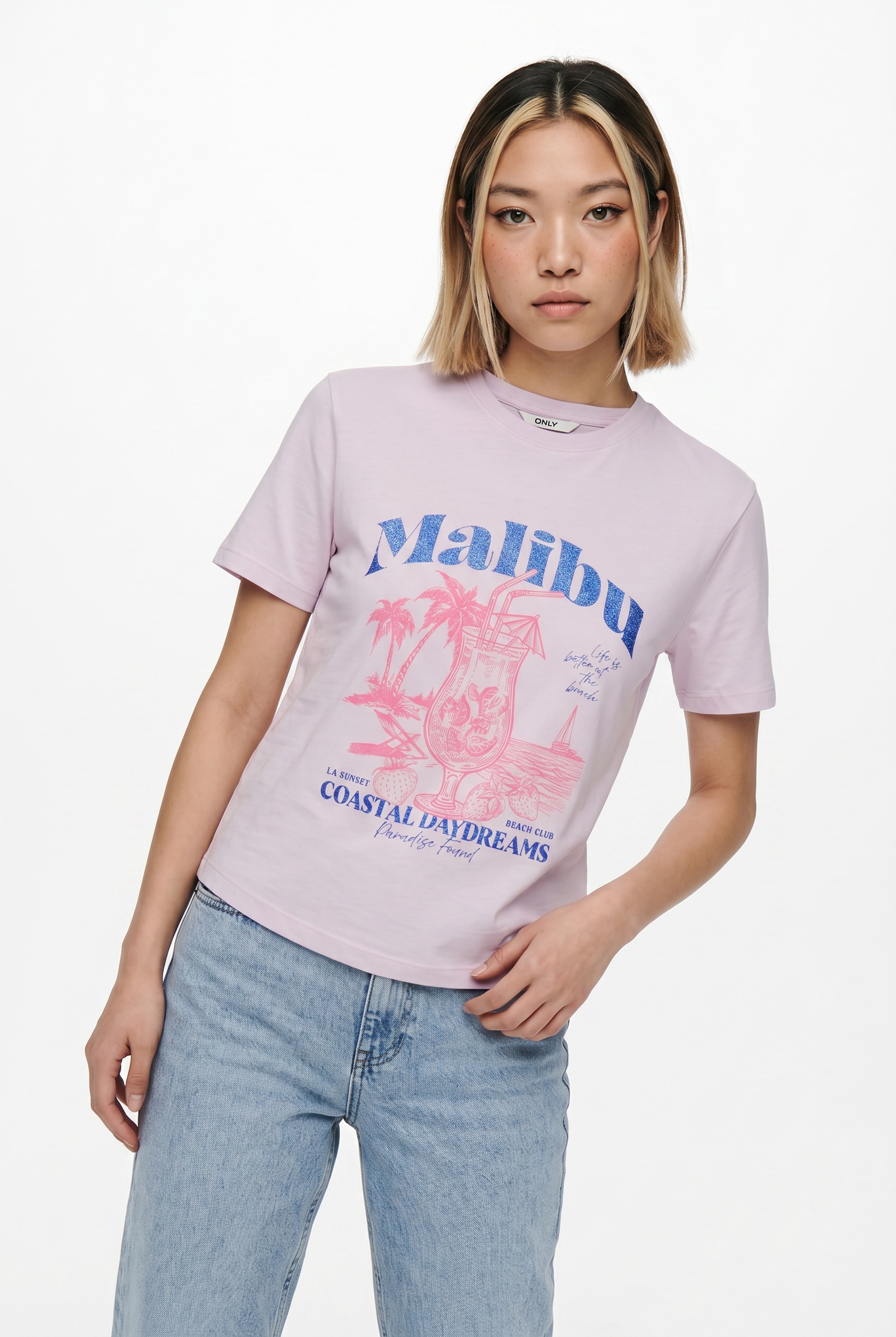 Only Kurzarmshirt "Onldina S/S Club Top Box Jrs" Baumwolle, Regular Fit, Rundhals