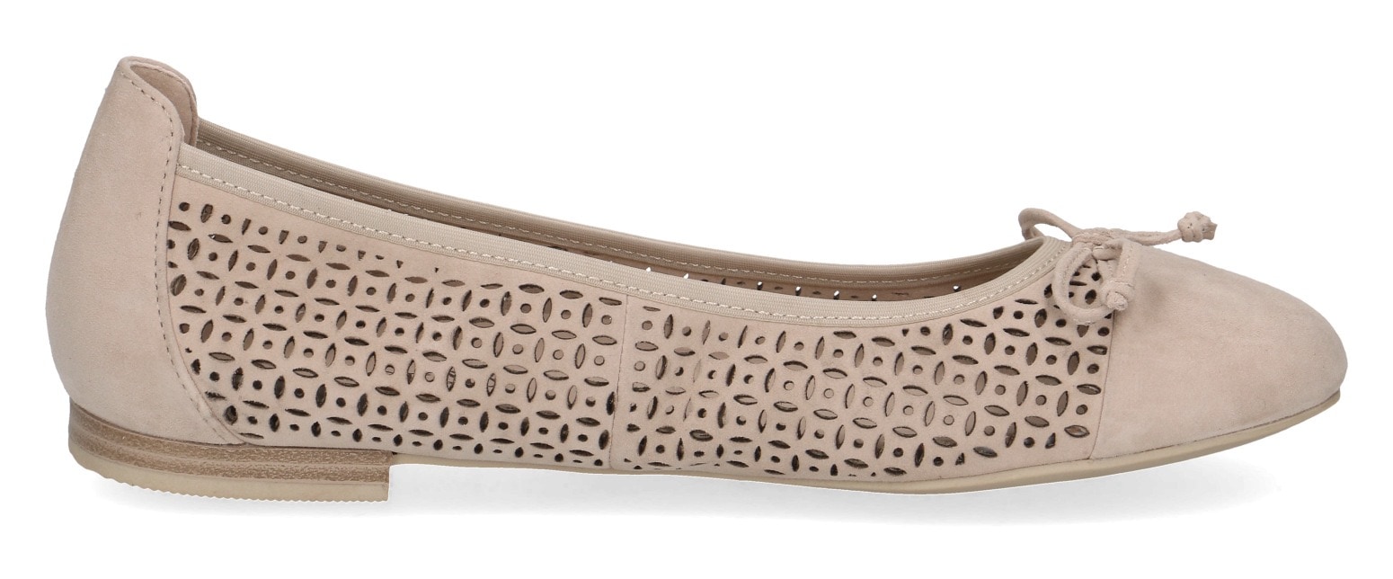 Caprice Ballerina, Blockabsatz, Businessschuh, Bequemschuh mit dezenter Zierschleife