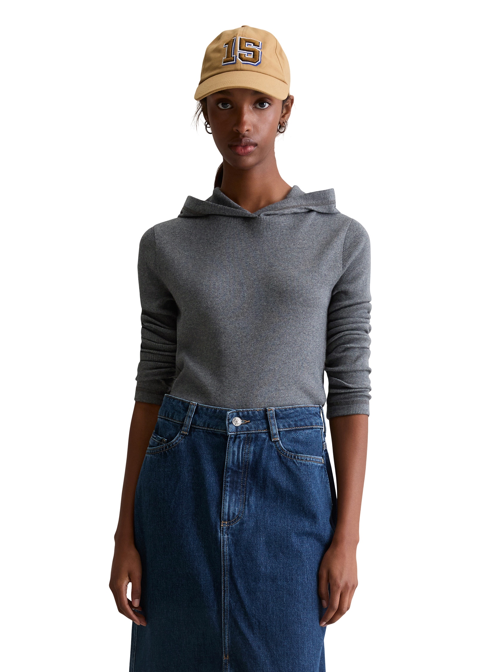 Marc OPolo DENIM Langarmshirt "aus weichem Rippjersey" günstig online kaufen