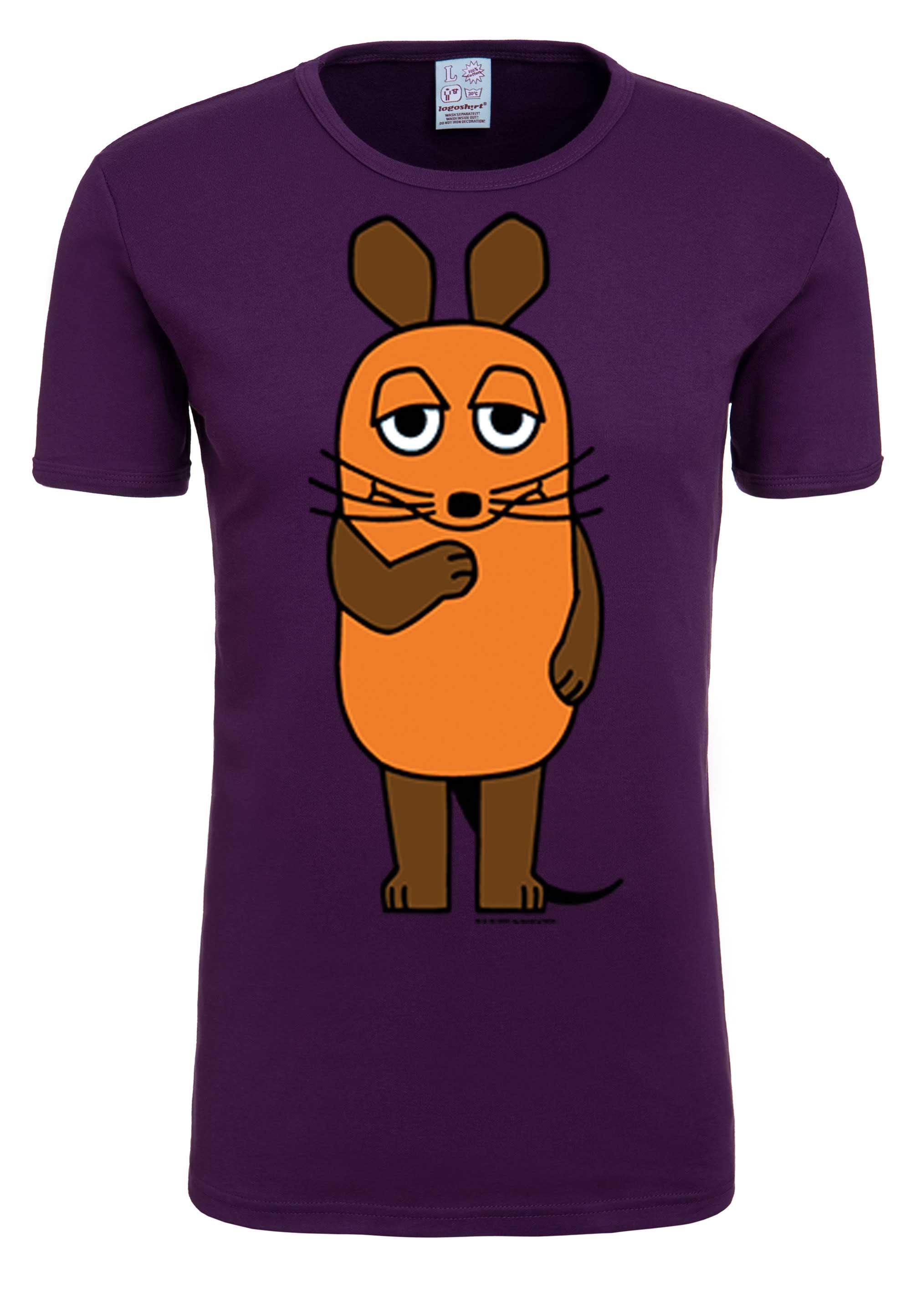 der bestellen »Die mit | Sendung LOGOSHIRT lizenziertem BAUR mit T-Shirt Maus«, Originaldesign ▷