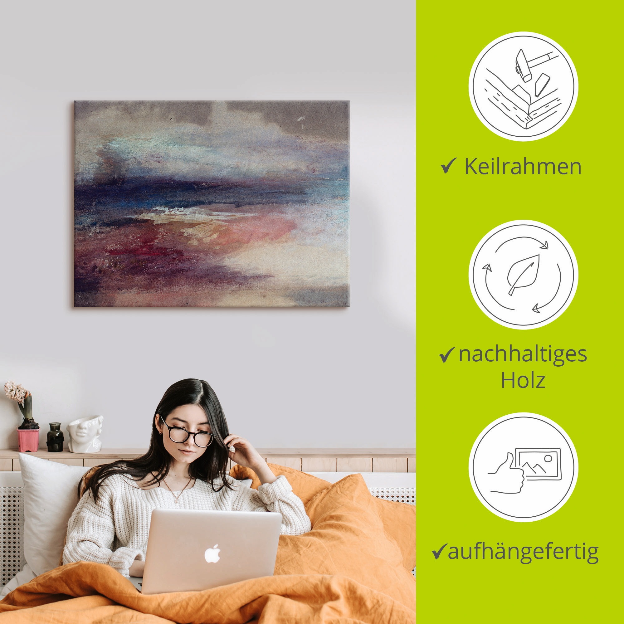 Artland Wandbild »Küstenlandschaft Sonnenunterg«, Küste, (1 St.), als Leinwandbild, Poster in verschied. Größen