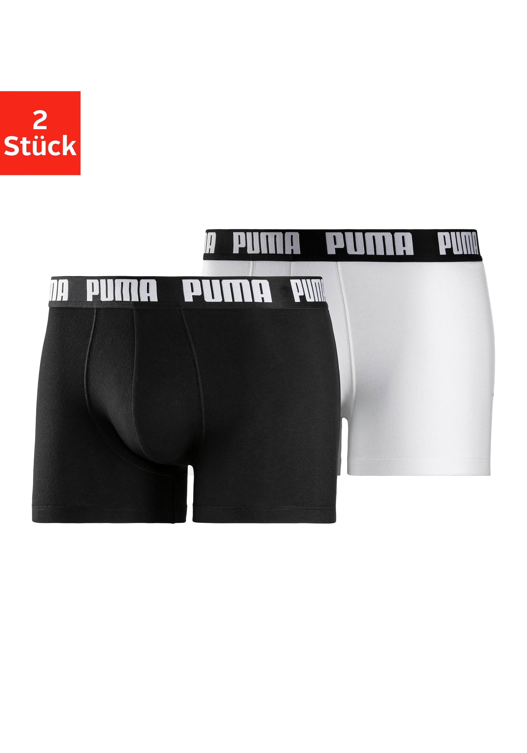 PUMA Boxer, (Packung, 2er-Pack), mit Logobund