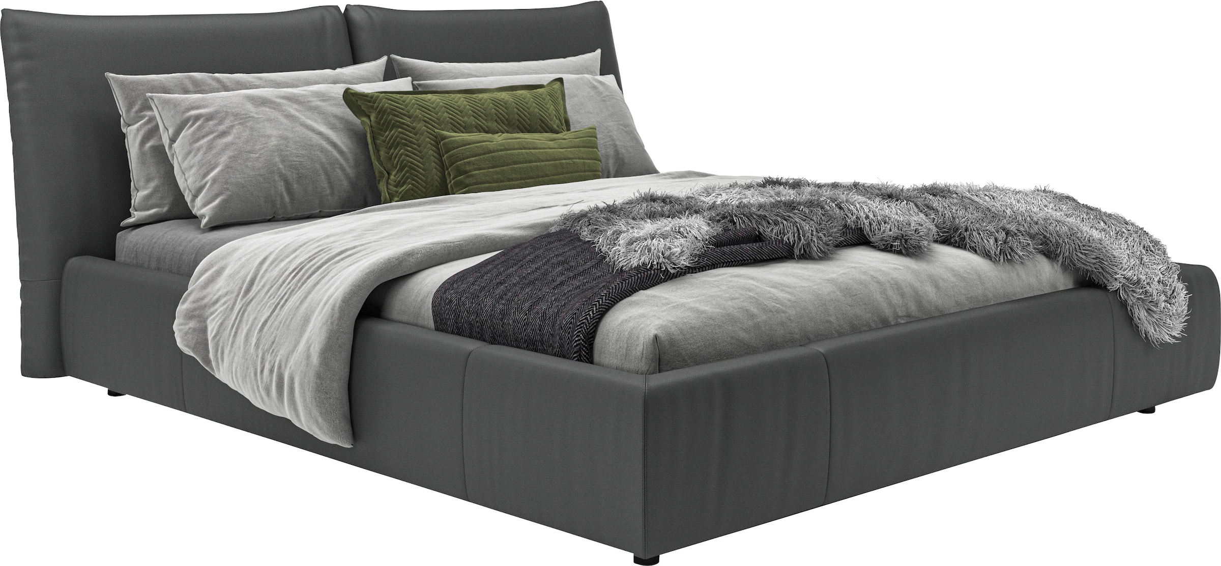 Places of Style Polsterbett »Priora in 4 Breiten bis 200cm«, auch in NaturLEDER, Cord, belastbar bis 280kg, auch Überlänge 220 cm