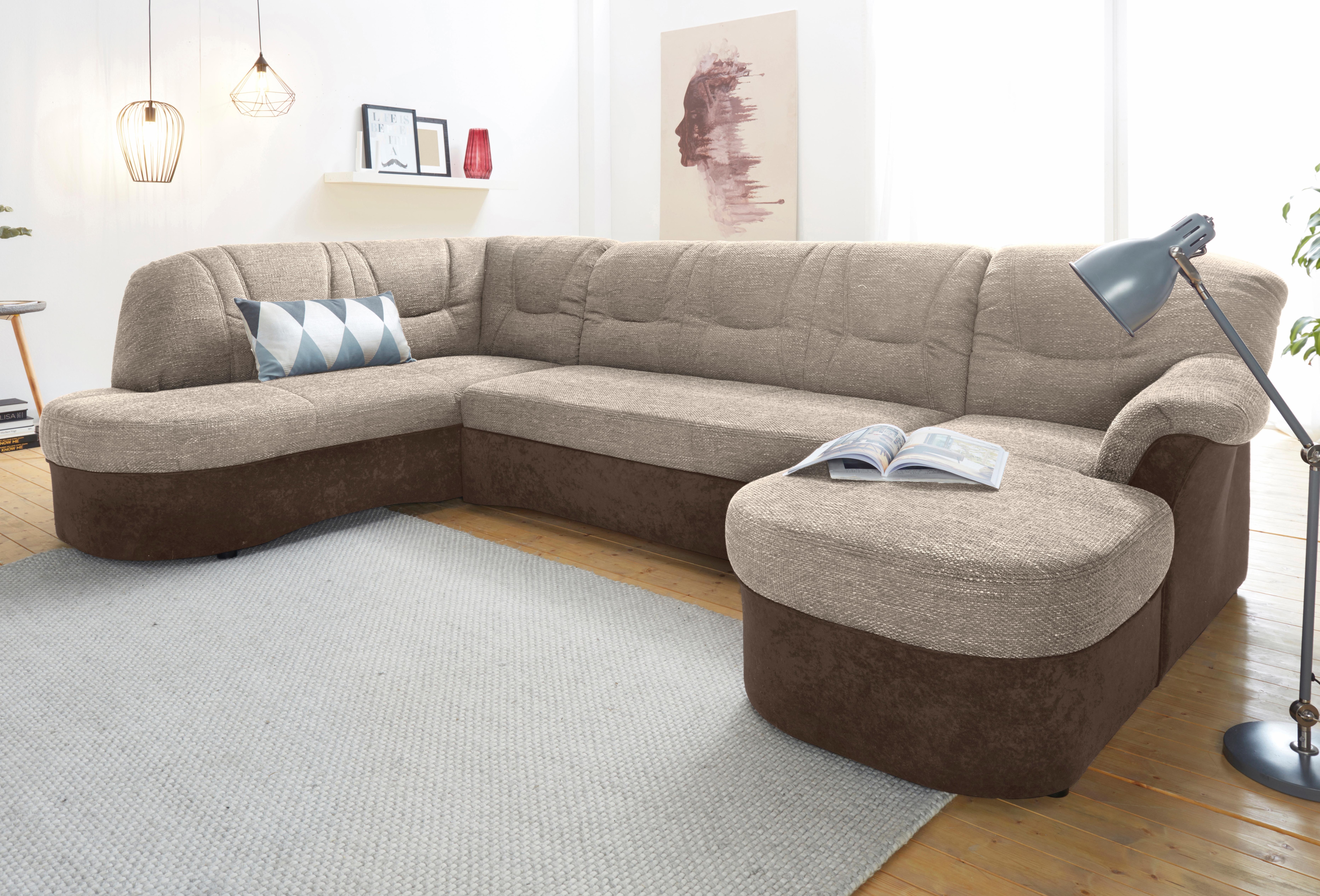 DOMO collection "SARAFINA 295x83x180 cm, auch mit Federkern für mehr Sitzkomfort" whlw. mit Bettfunktion, elegantes Design, U-Form