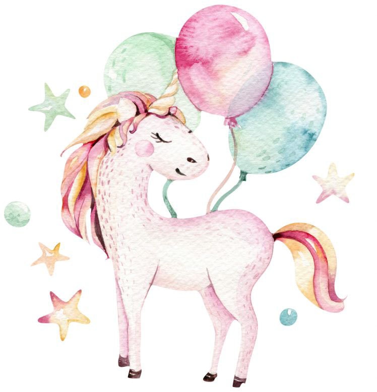 Wandtattoo »Kindergeburtstag Einhorn Deko«, (1 St.), selbstklebend, entfernbar