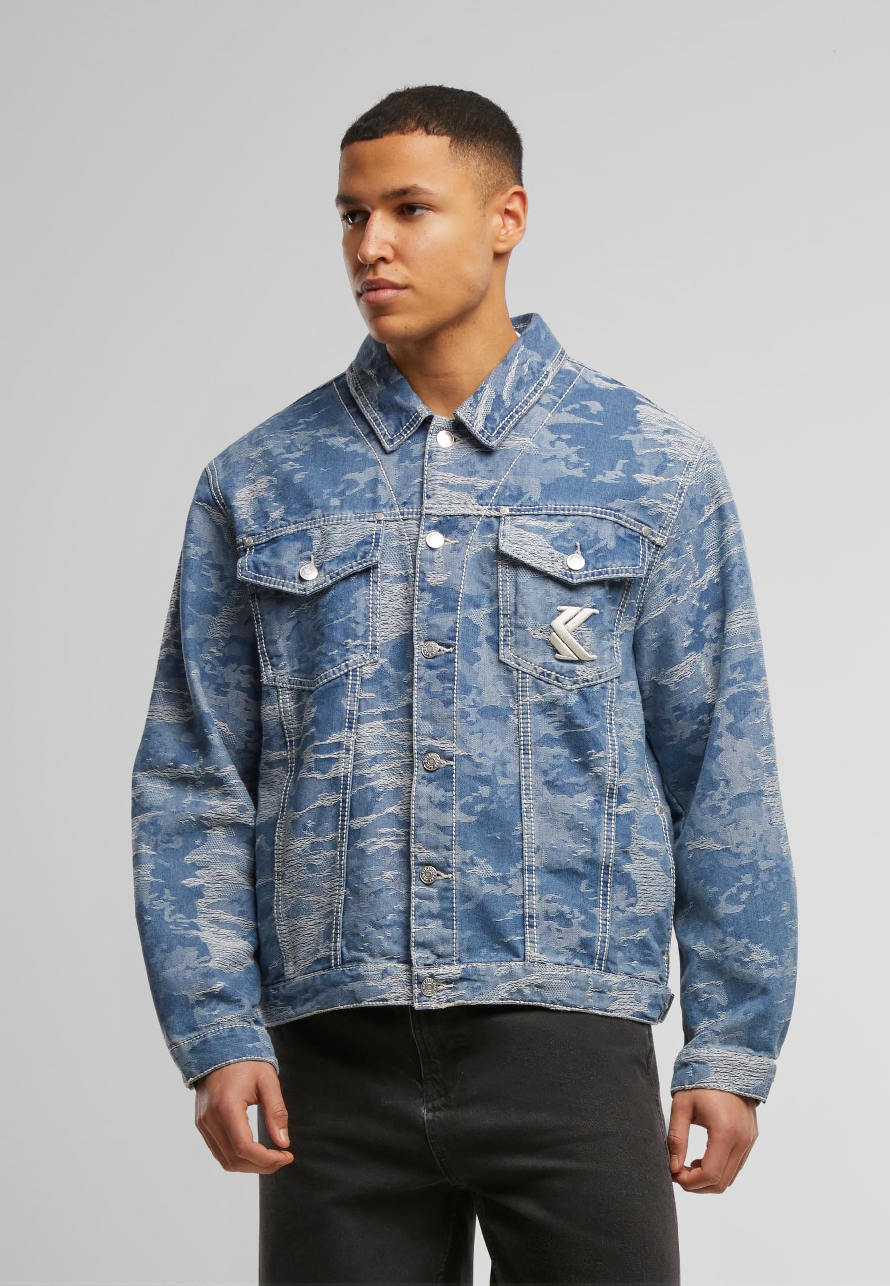 Karl Kani Jeansjacke »Karl Kani OG K Distress Camo OS Denim Jacket«, (1 St.), ohne Kapuze