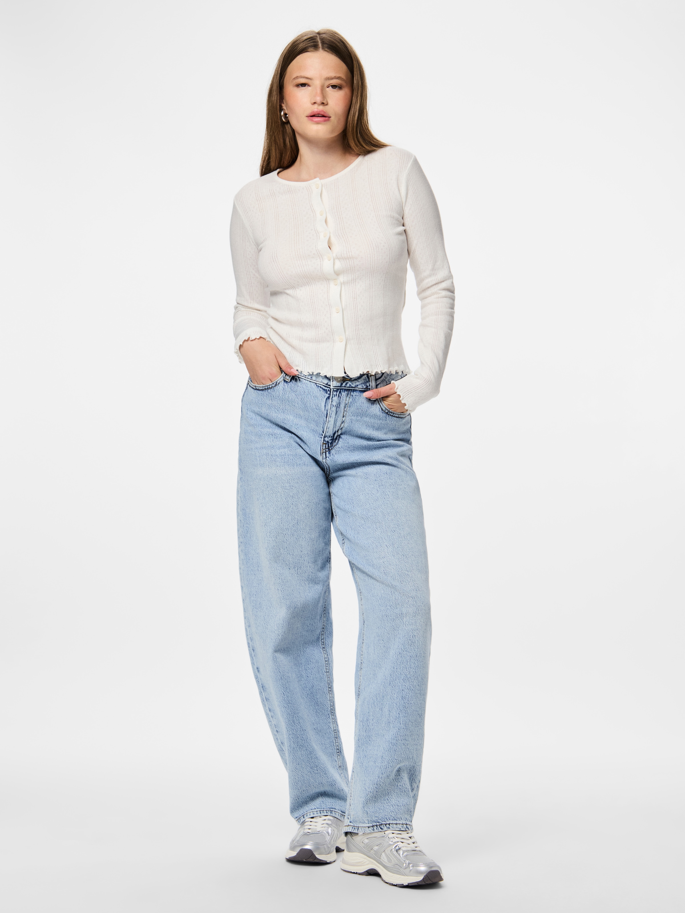 pieces Strickjacke »PCMARIE LS POIN CARDIGAN JRS NOOS BC«