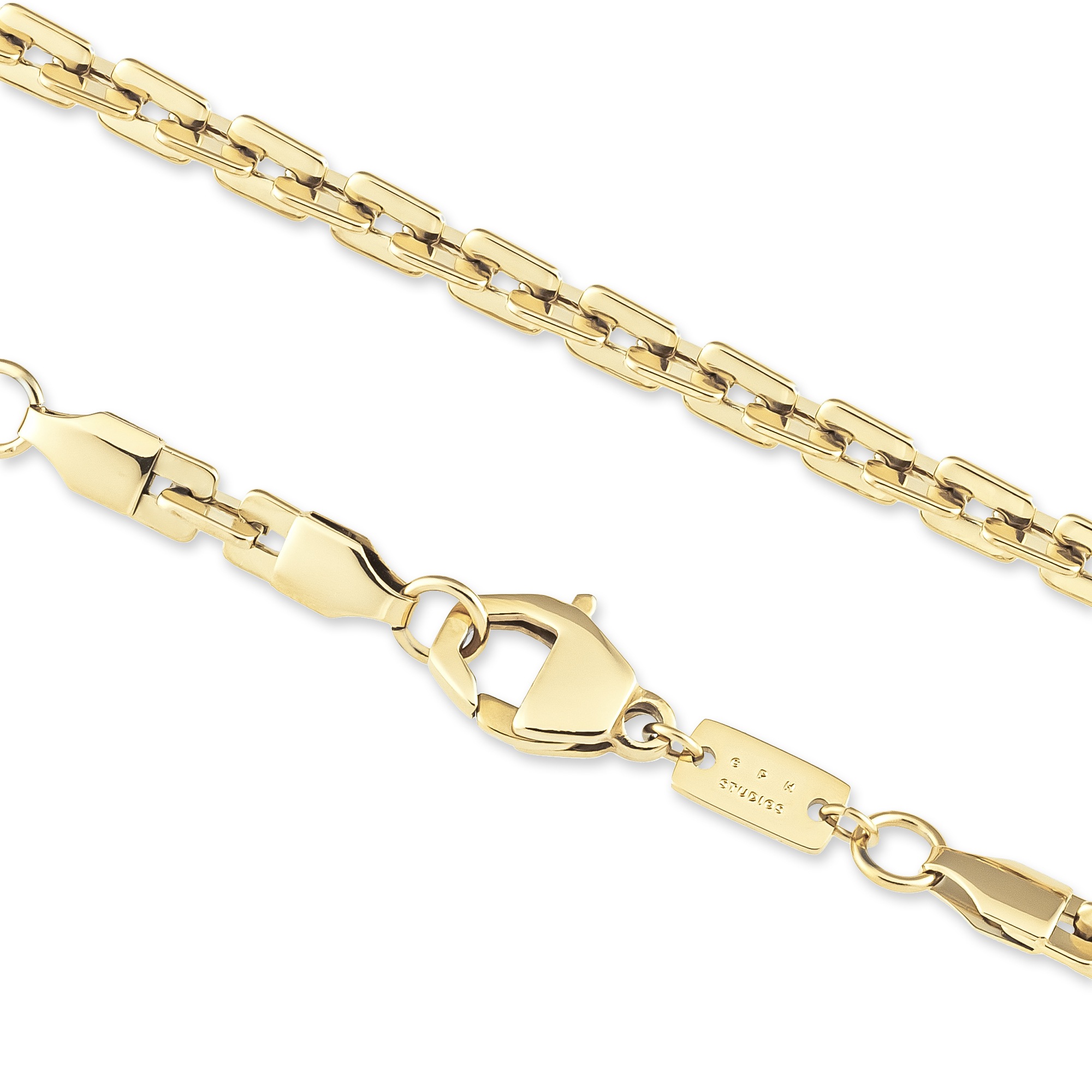 Edelstahlarmband COPENHAGEN STUDIOS "Schmuck Geschenk Edelstahl Armkette Unisex", gelbgoldfarben, Armbänder, Damen, 22cm, Edelstahl, Edelstahlarmband 3