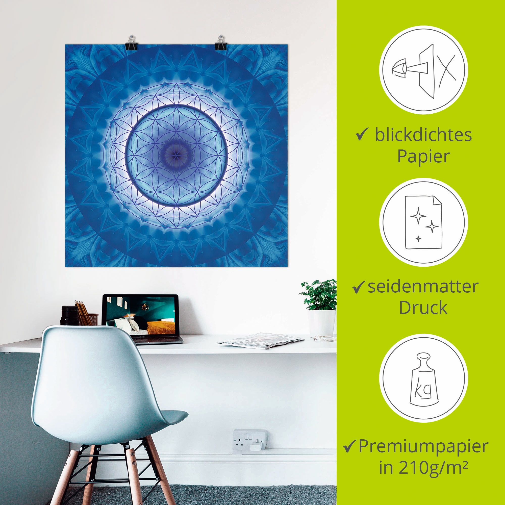 Artland Poster »Blume des Lebens 2« Muster 1 Stk. tlg. als Leinwandbild, Poster in verschied. Größen