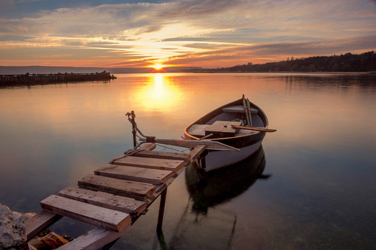 Papermoon Fototapete "boot in Wasser" günstig online kaufen