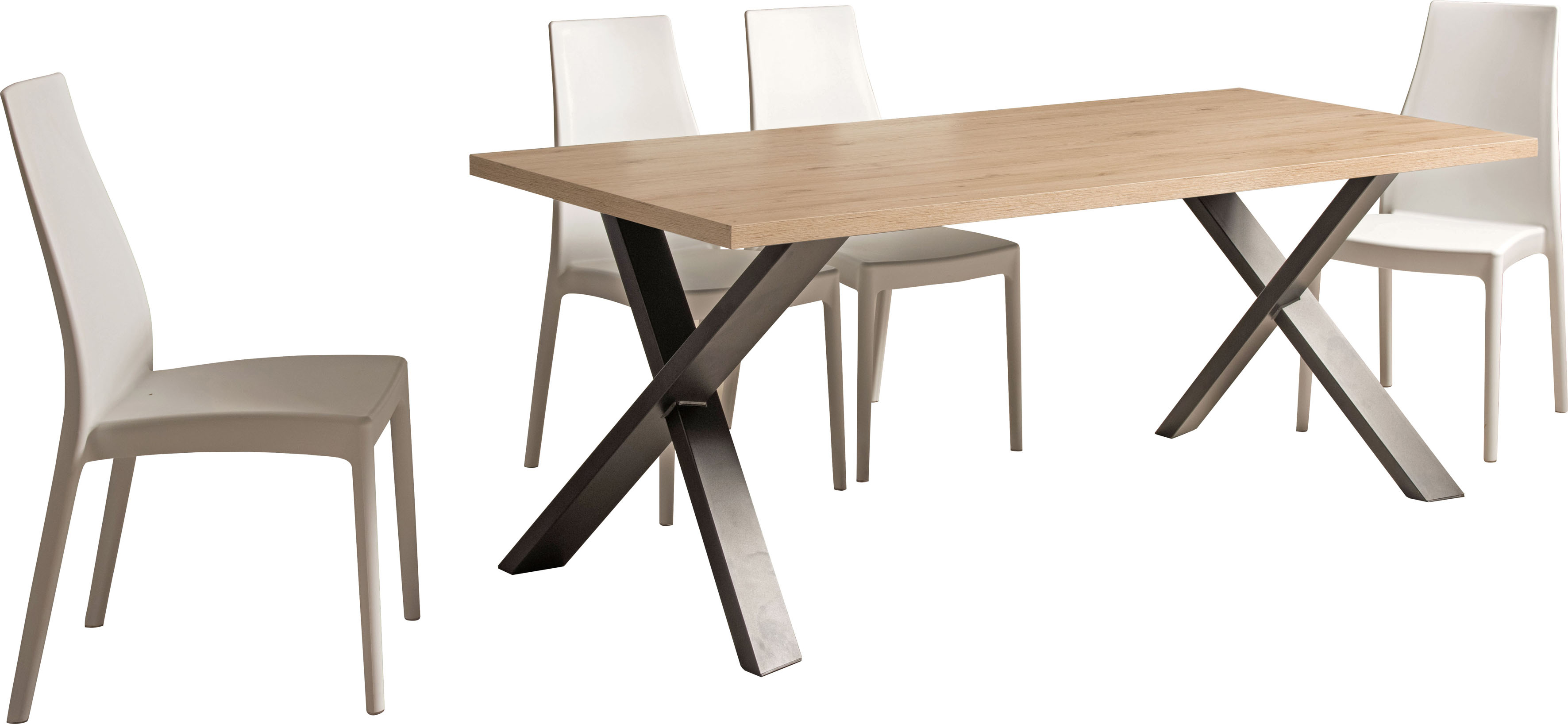 Home affaire Esstisch Genova, mit einer 4 cm starke Tischplatte, im hochwertigen italienischen Design, mit einem Metallgestell