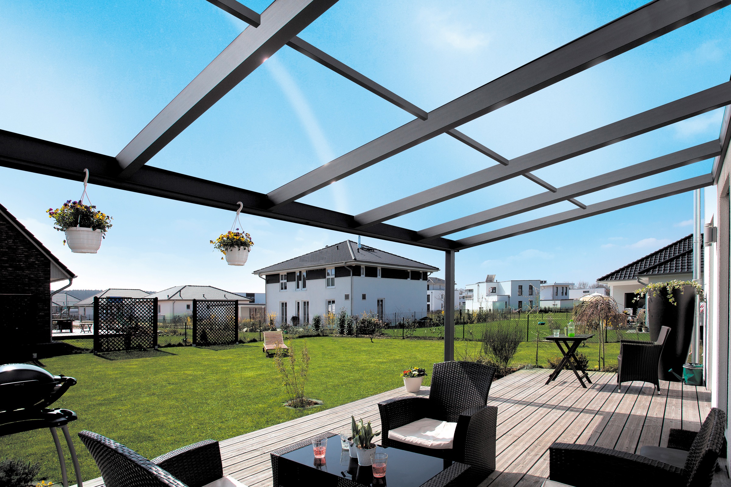 Skanholz Terrassendach »Modena«, 541 cm Breite, verschiedene Tiefe