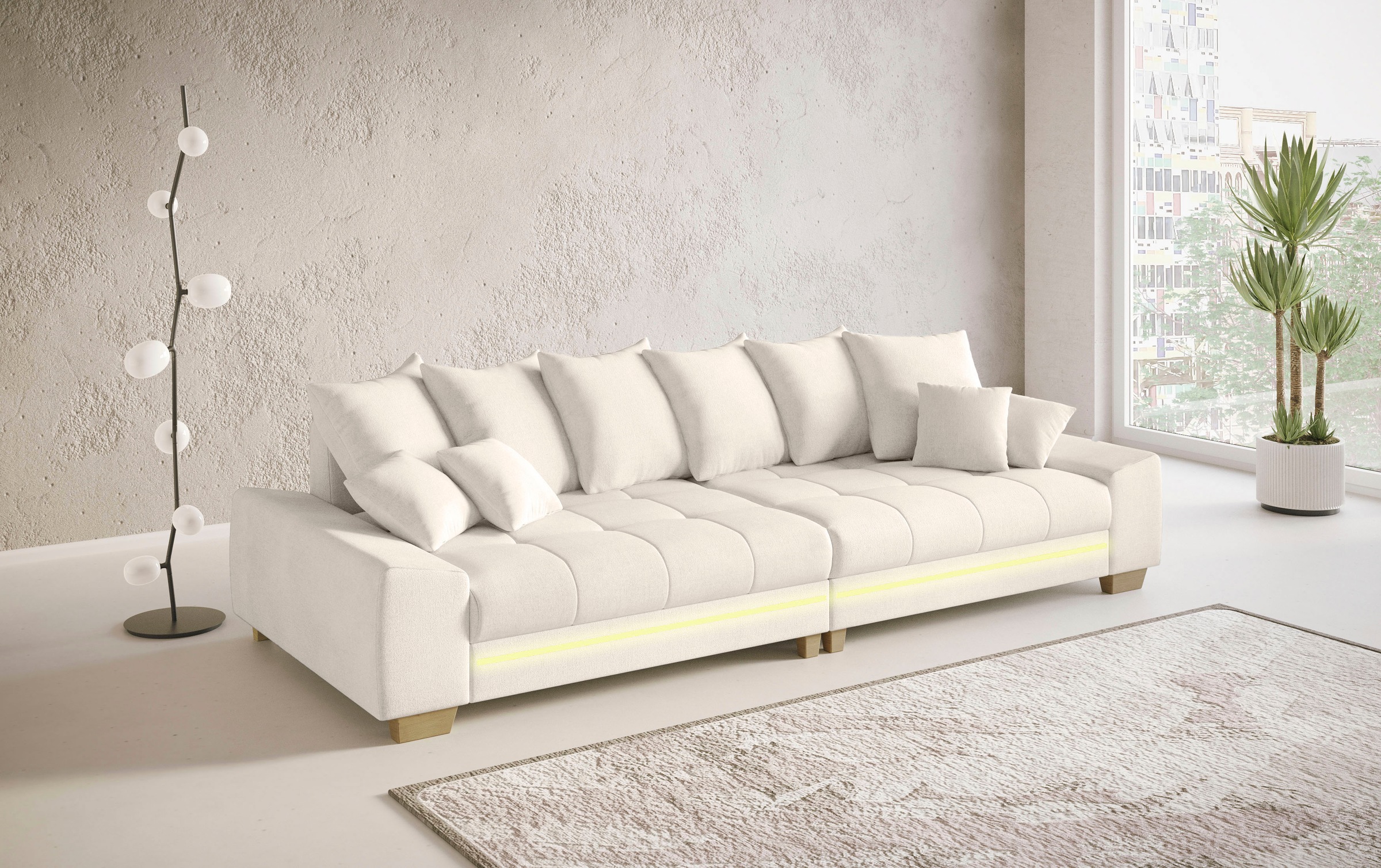 Mr. Couch Big-Sofa »Nikita II«, mit RGB-LED Beleuchtung, wahlweise mit Kaltschaum