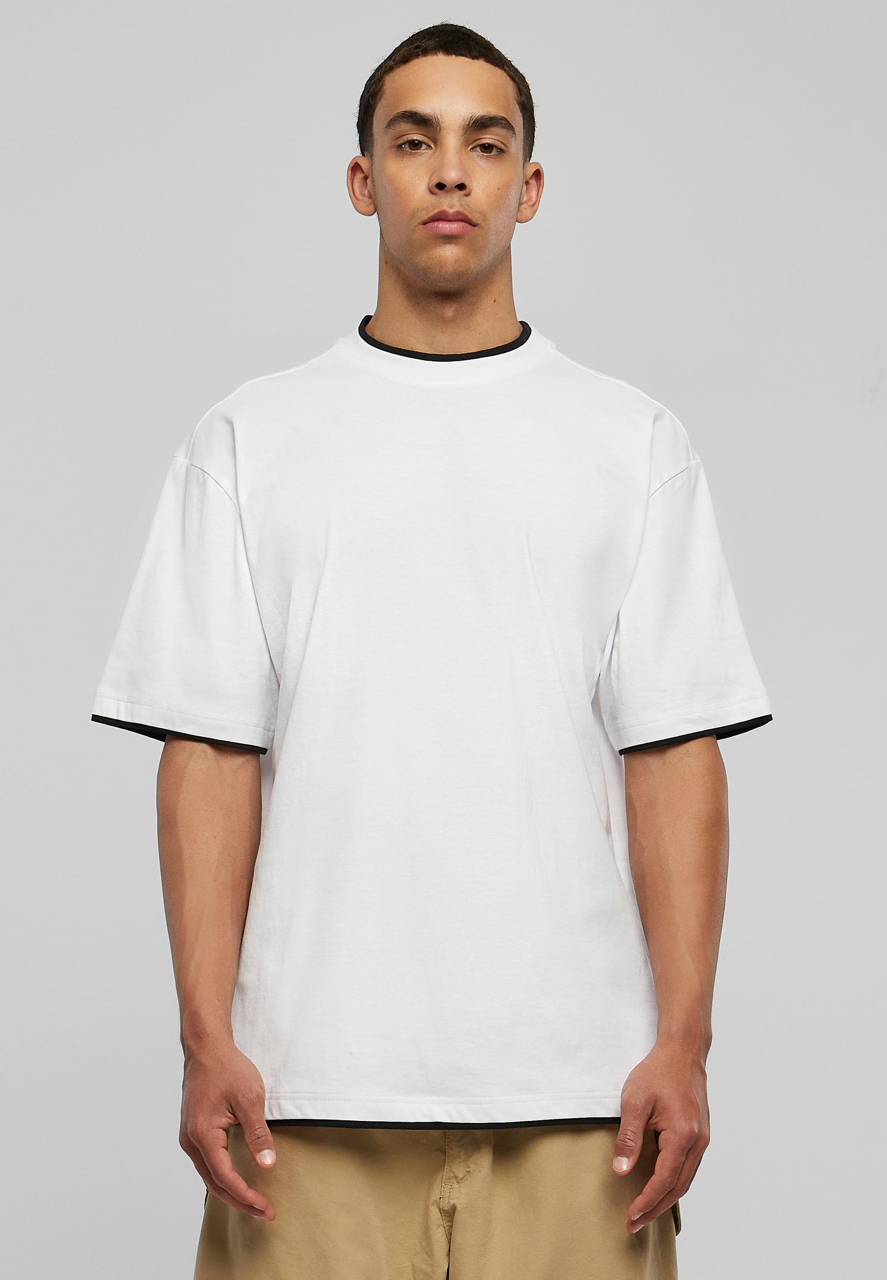 URBAN CLASSICS Kurzarmshirt »Urban Classics Herren Contrast Tall Tee«, (1 tlg.)