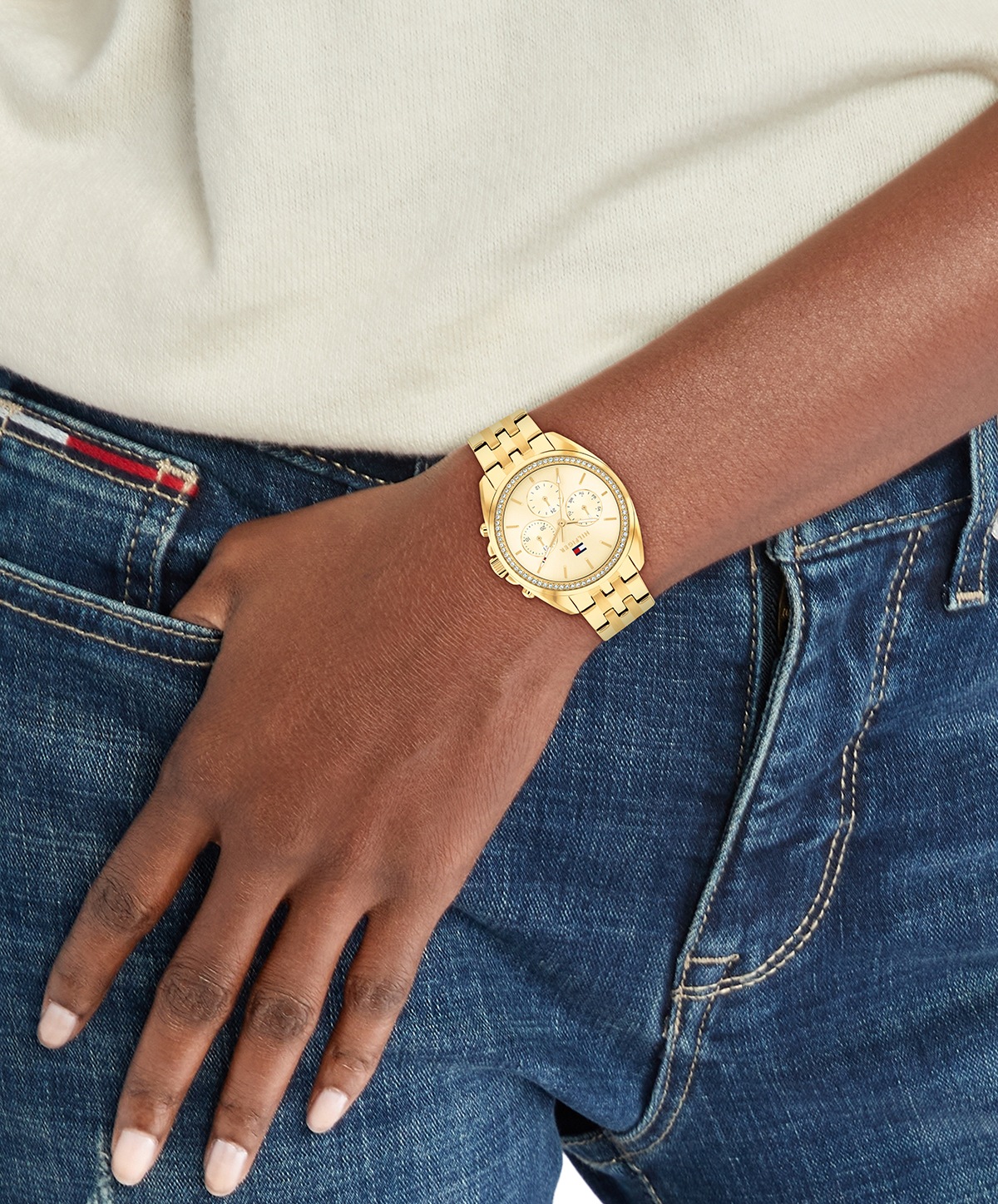 Tommy Hilfiger Multifunktionsuhr »MELLIE«, Quarzuhr, Armbanduhr, Damenuhr, Edelstahlarmband, analog
