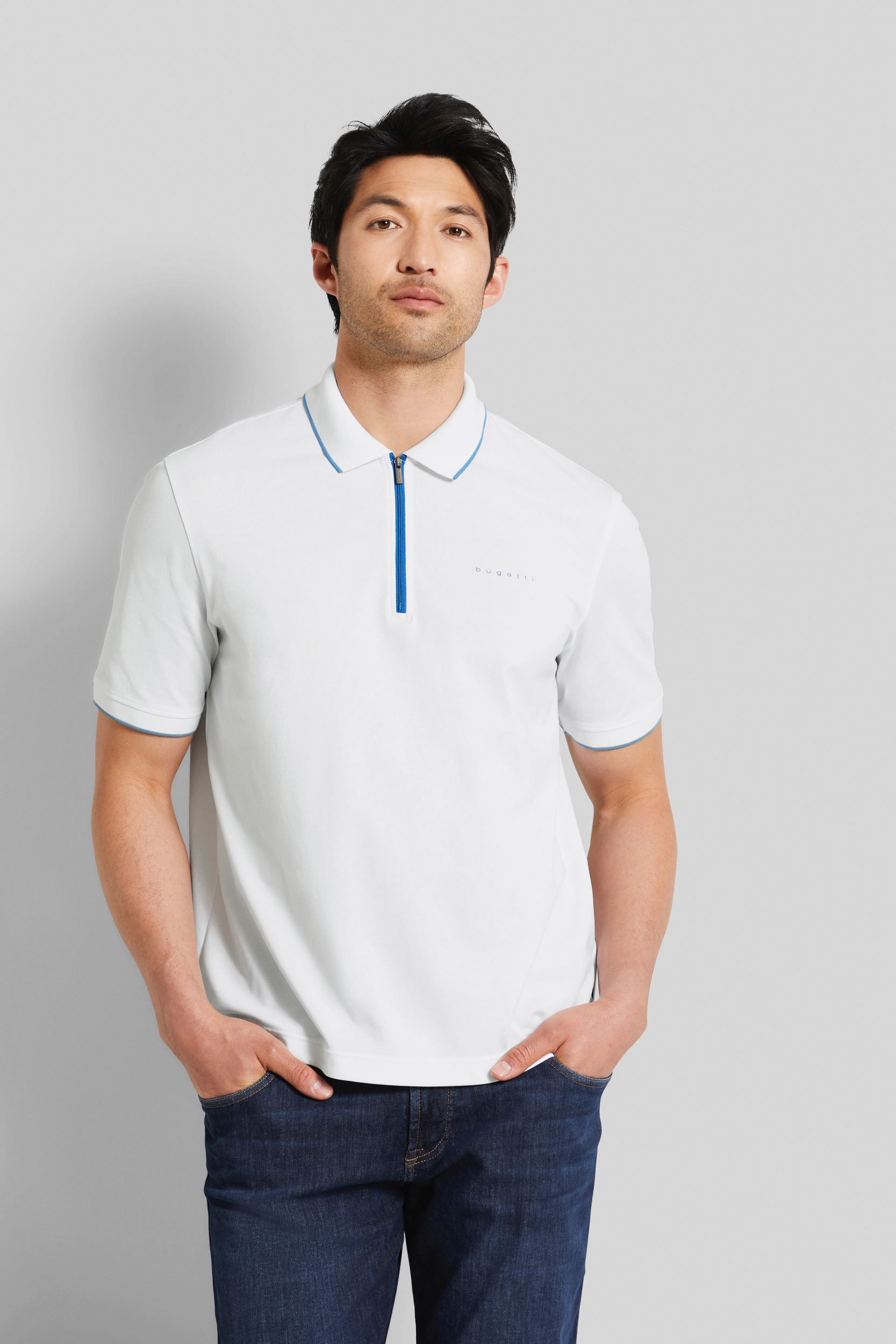 bugatti Poloshirt, mit Reißverschluss