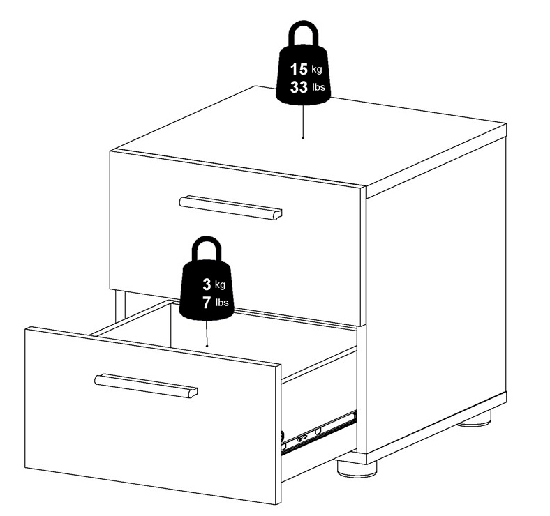 INOSIGN Nachtkommode »Pepe, Nachttisch, Nachtschrank, Beistelltisch,« mit 2 Schubläden, Breite 40, Höhe 42 cm