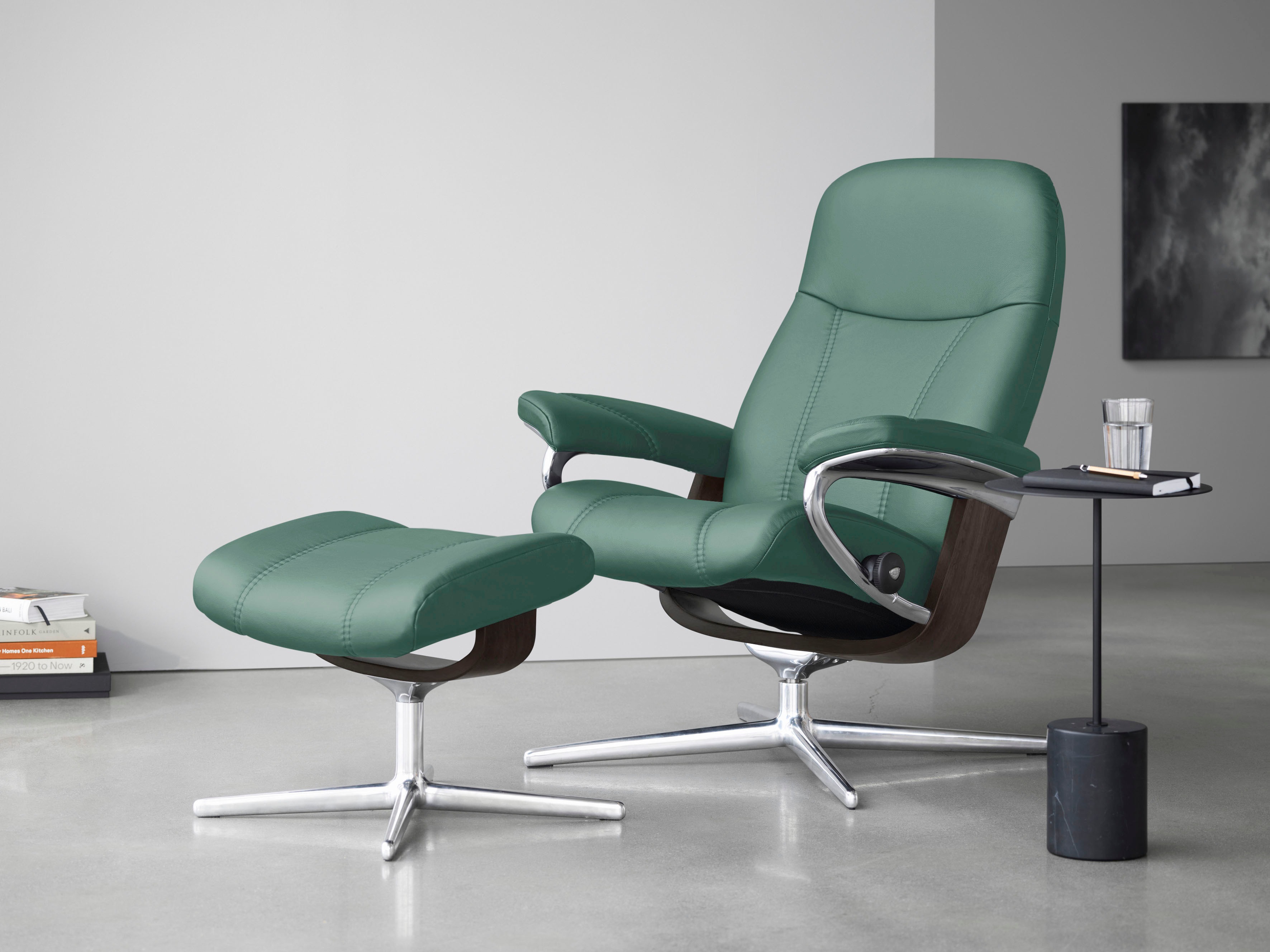 Stressless Relaxsessel "Consul" mit Cross Base, Größe S, M & L, Holzakzent Wenge