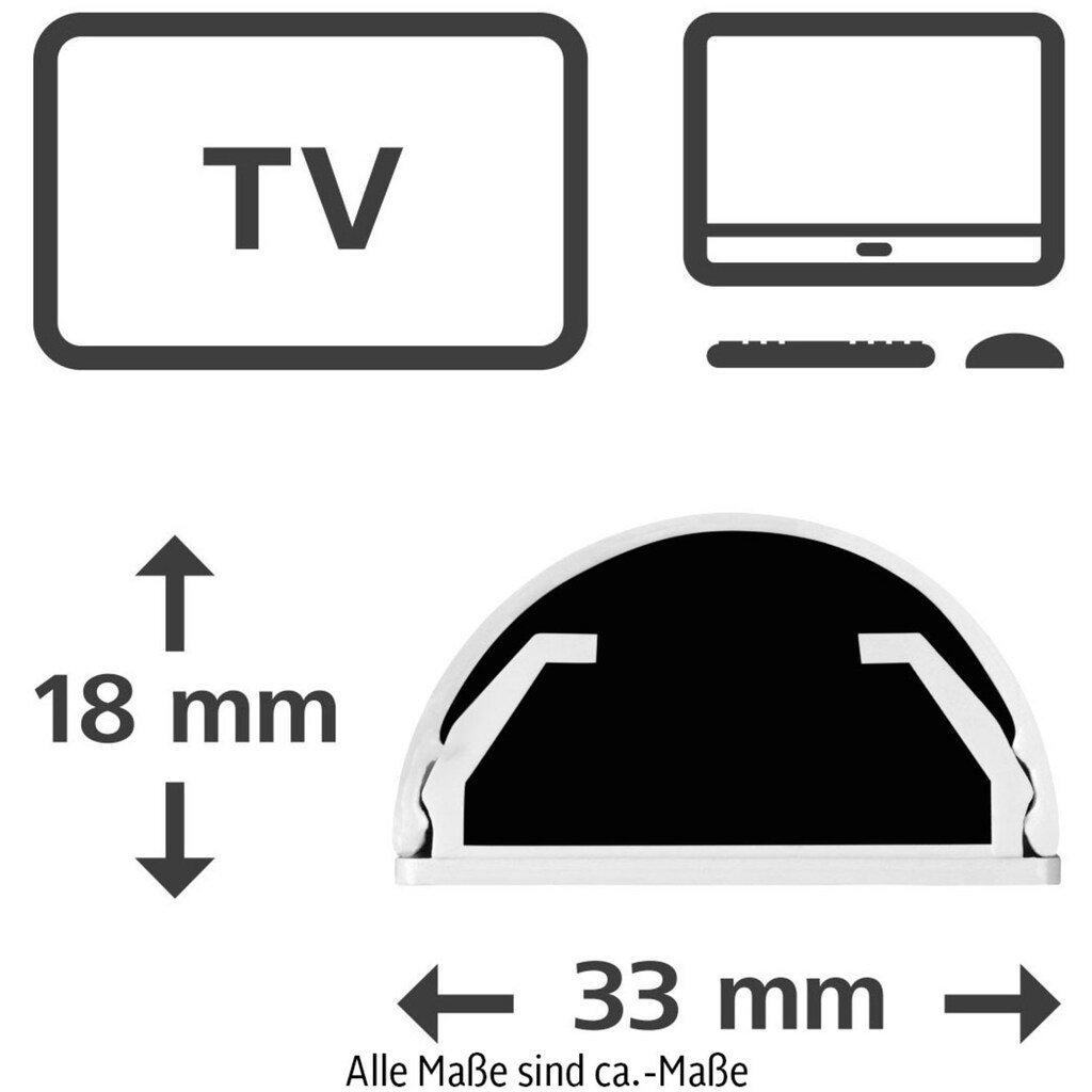 Hama Kabelkanal »Alu-Kabelkanal, halbrund, 110/3,3/1,8 cm, Weiß«, (1 St.)