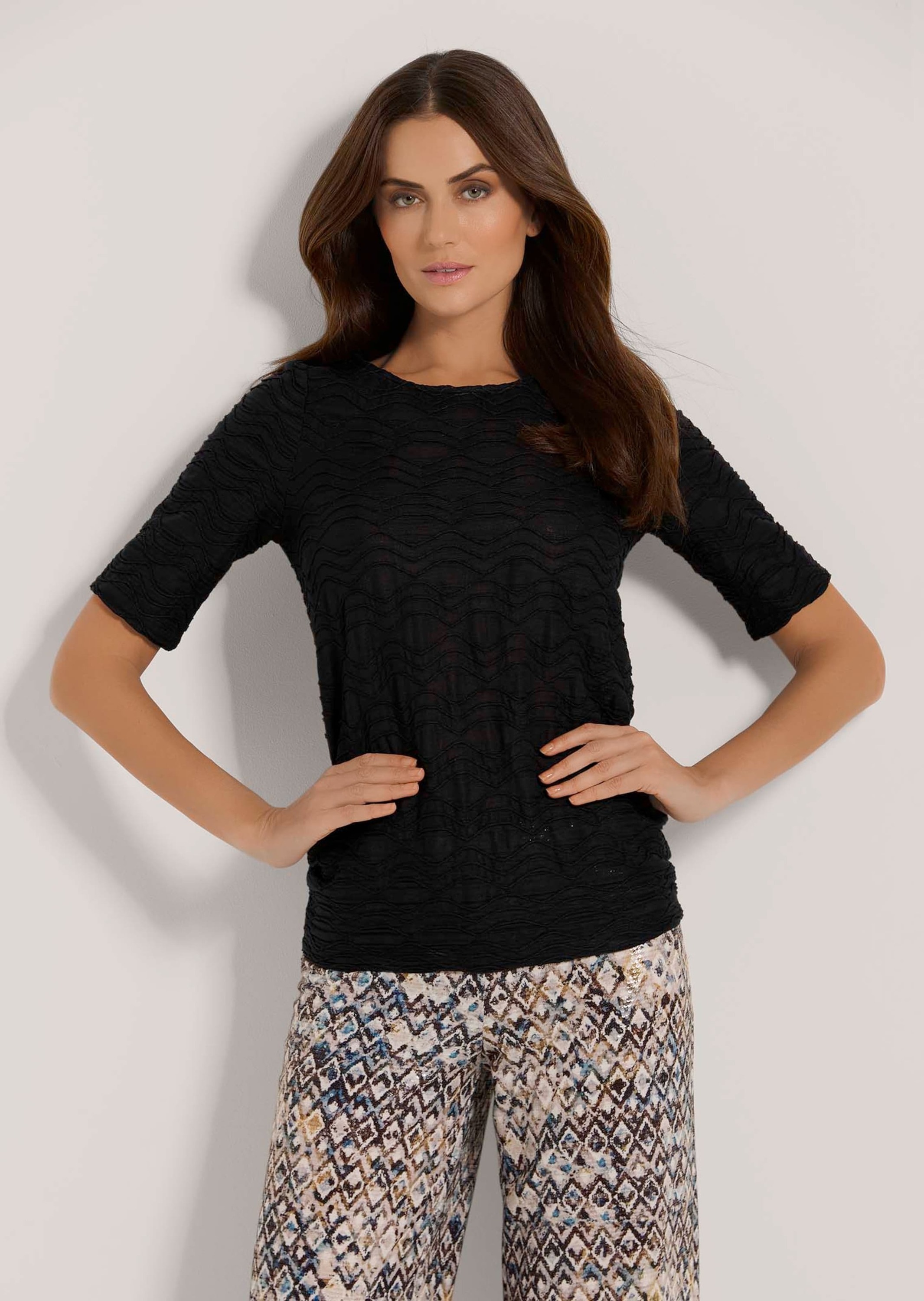 MADELEINE Kurzarmshirt "Shirt Rundhals-Shirt mit Struktur" günstig online kaufen