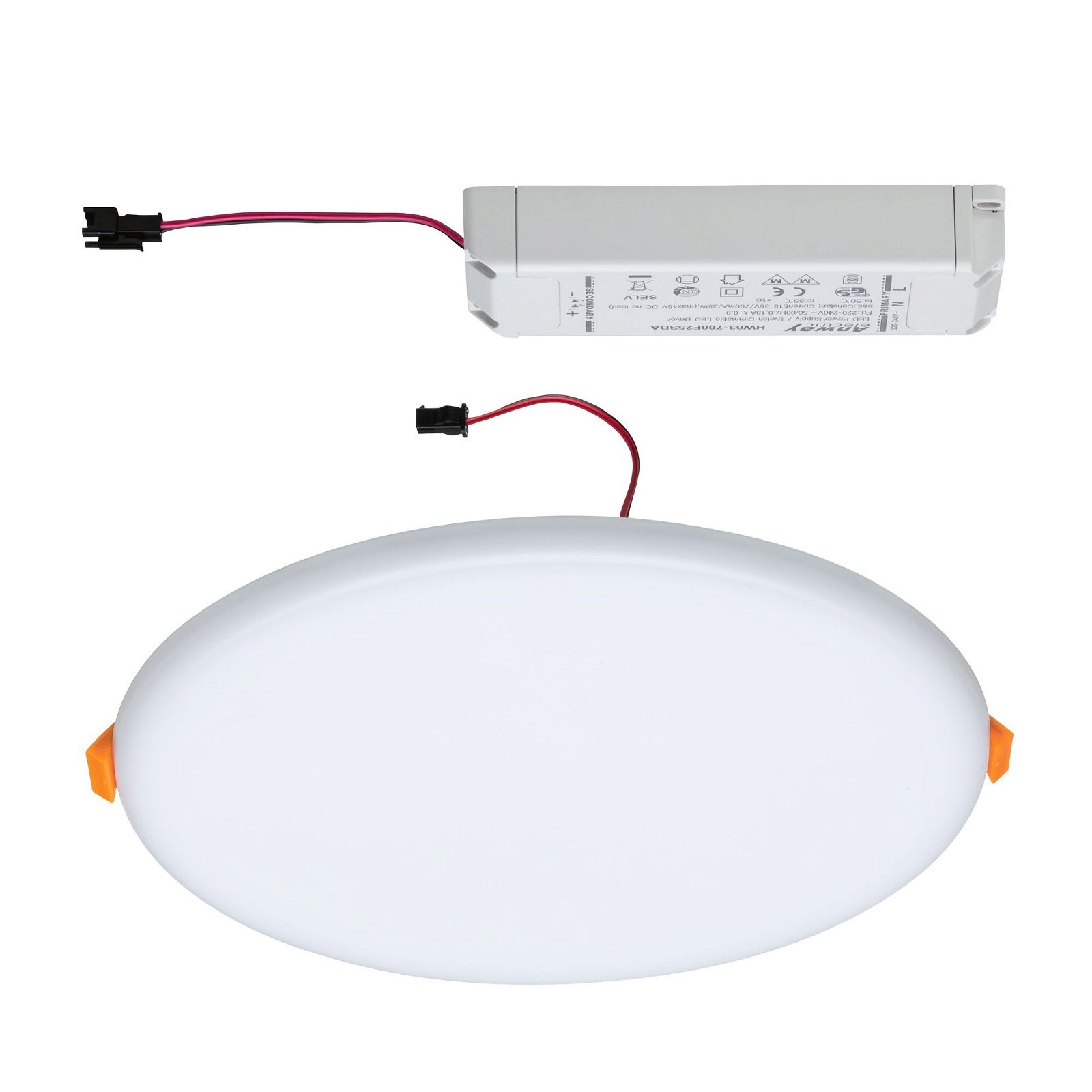 Paulmann LED Einbauleuchte »VariFit Veluna IP44 rund 215mm 21W 1650lm 3000K Satin 3-Step-Dim« 1 Stk. Warmweiß Einbaupanel, dimmbar