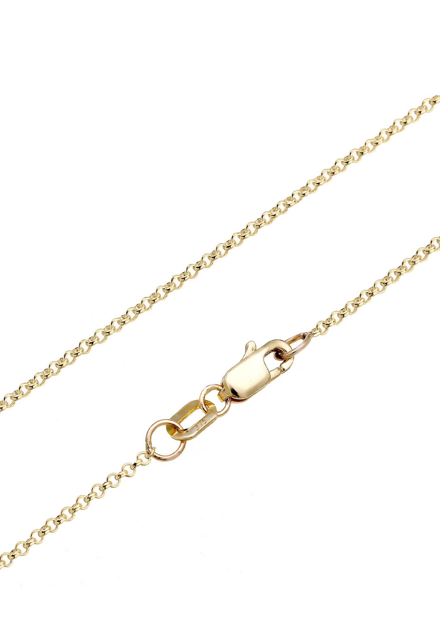 Elli DIAMONDS Collierkettchen »Plättchen Rund Diamant (0.015 ct.) 375er Gelbgold«