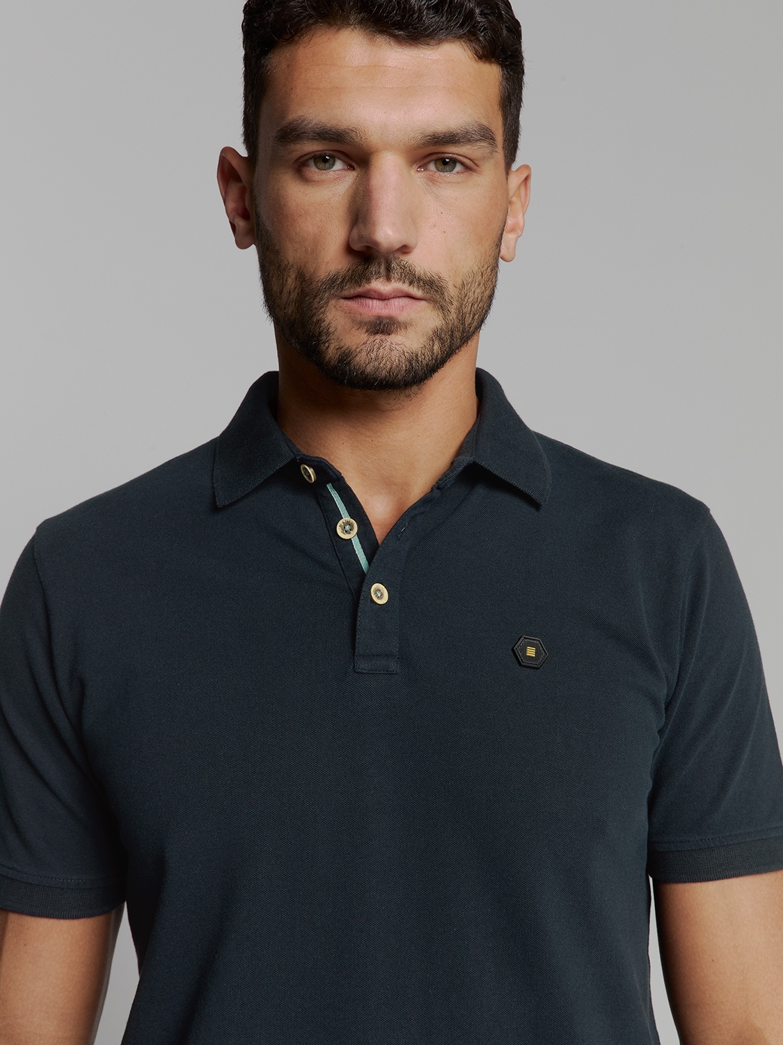 NO EXCESS Poloshirt »No Excess Poloshirt Polo Pique Garment Dyed«