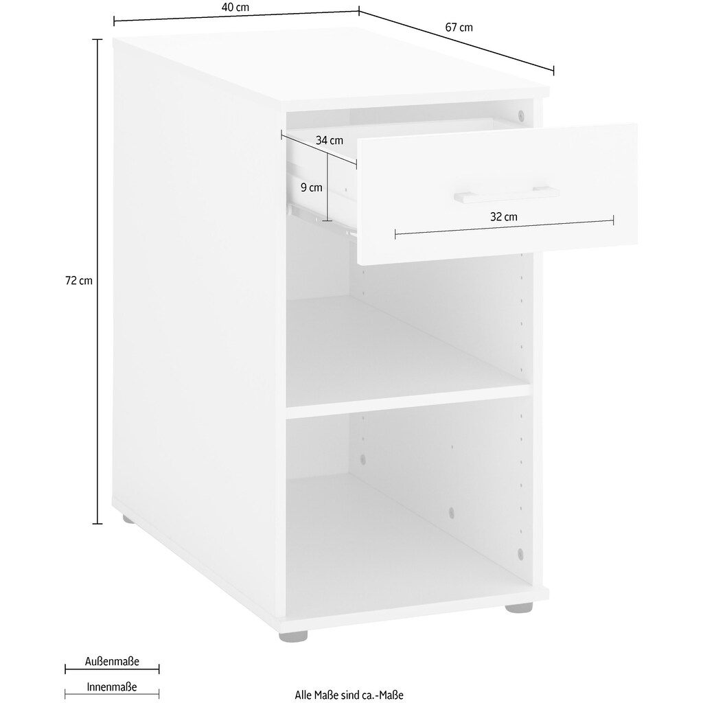 VOGL Möbelfabrik Rollcontainer »Modila«, (1 St.)