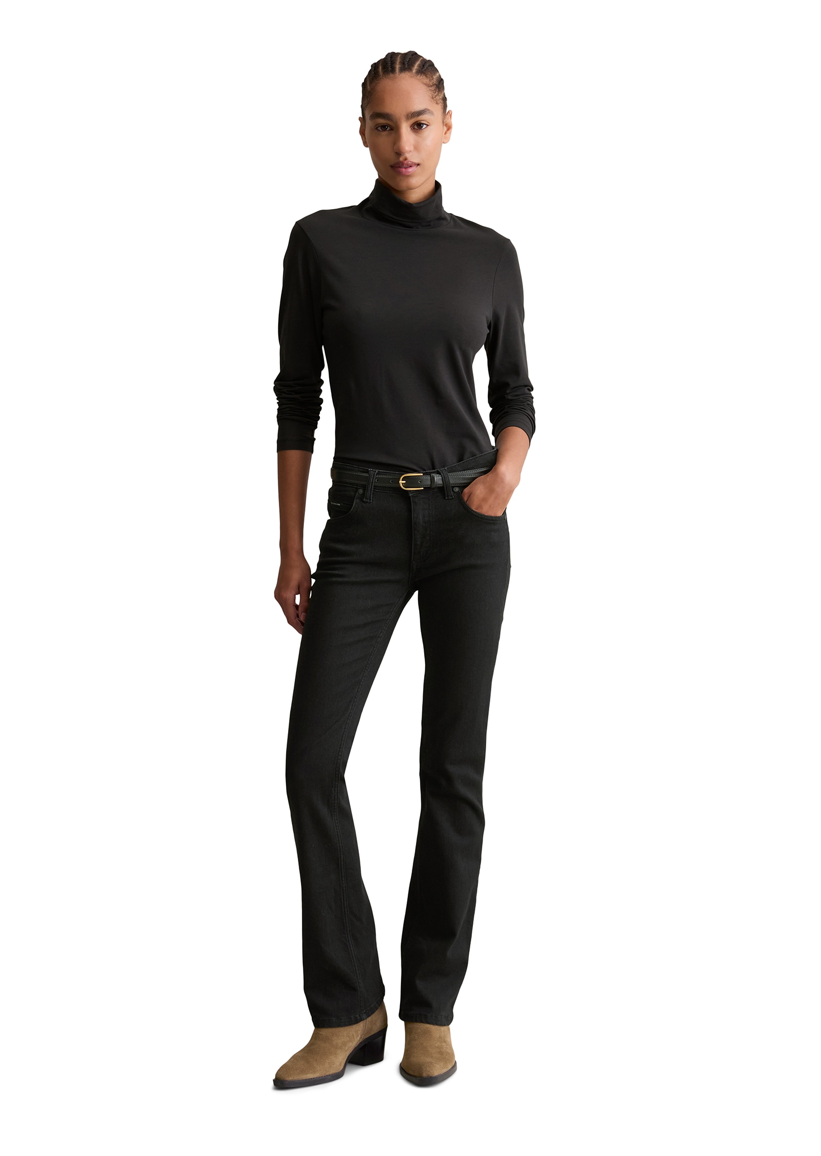 Marc O'Polo DENIM Bootcut-Jeans »NELLA« normale Leibhöhe, Slim Fit, superstretchigem Organic Cotton-Mix