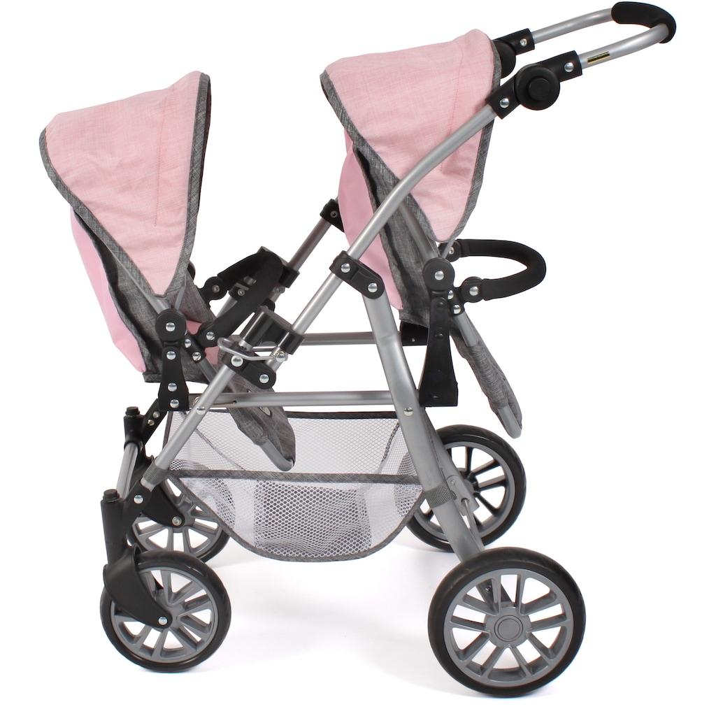 CHIC2000 Puppen-Zwillingsbuggy »Twinny, Grau-Rosa«