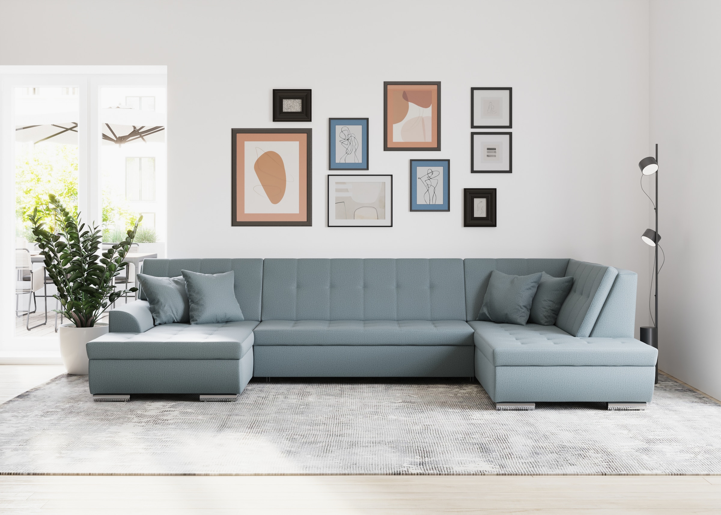 DOMO collection Wohnlandschaft Treviso incl. Zierkissen, günstig online kaufen
