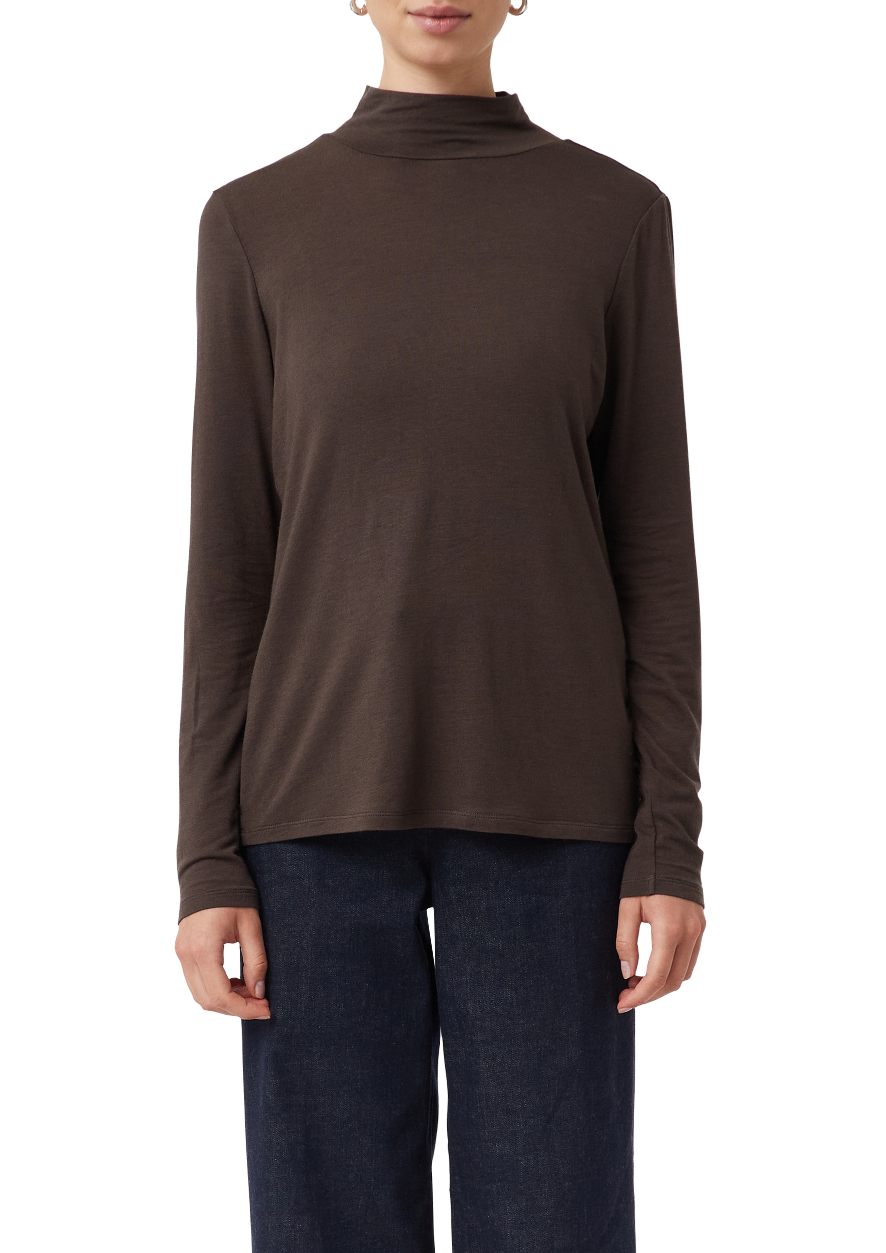 Comma Langarmshirt aus Woll- und Lyocellmix