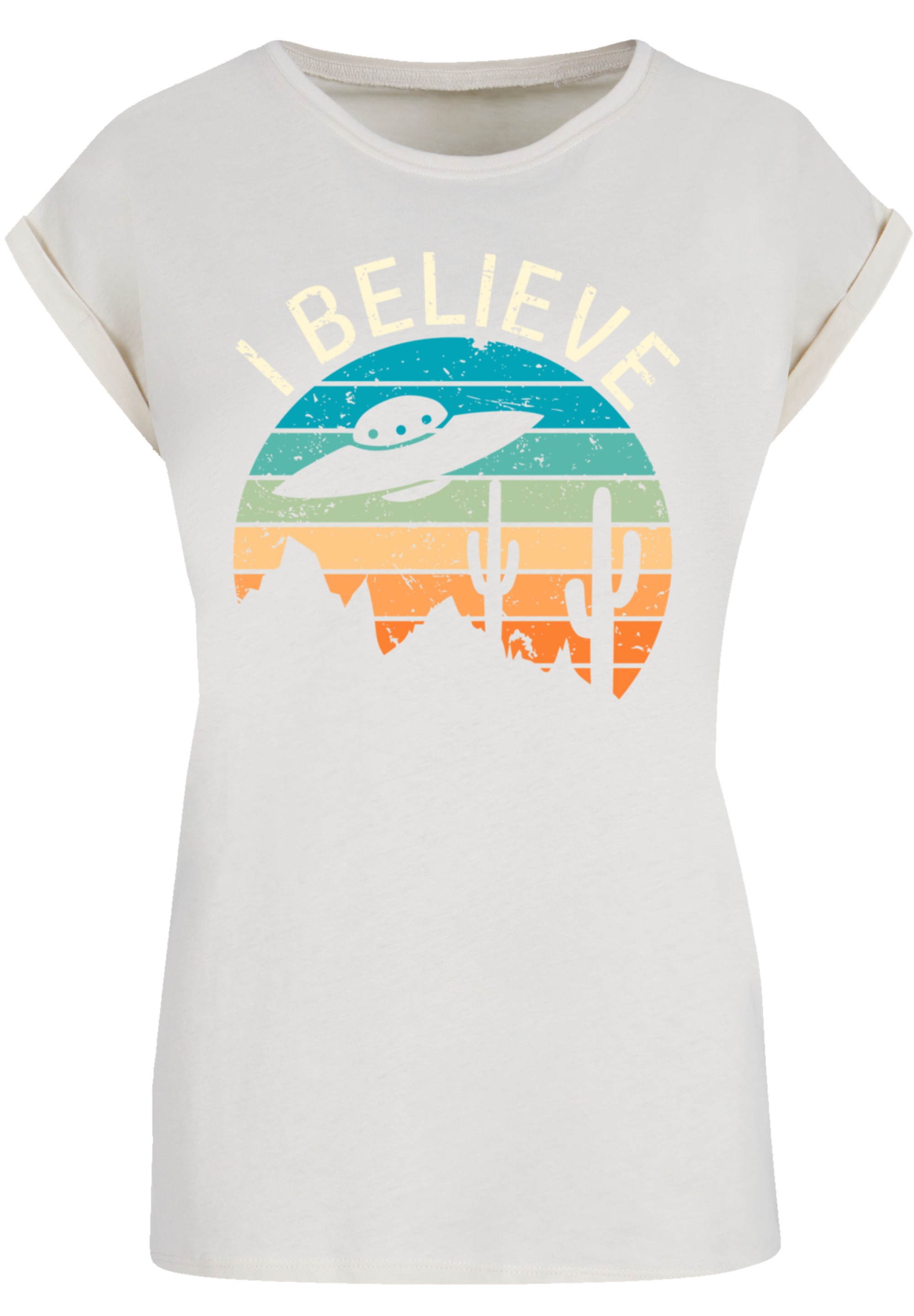 F4NT4STIC T-Shirt »I Believe UFO Alien Sonnenuntergang«, Premium Qualität
