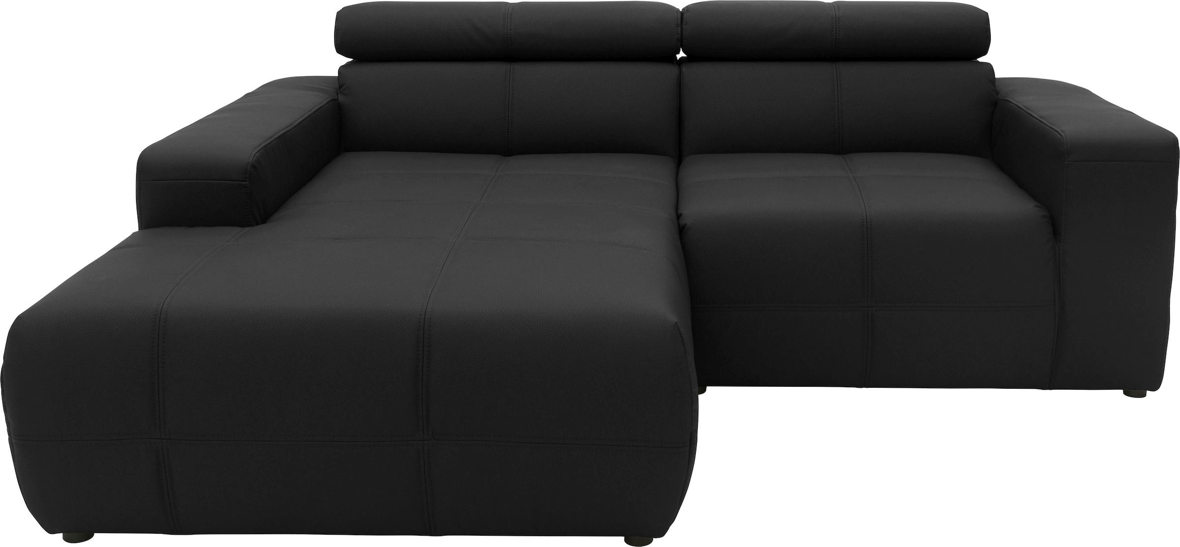 DOMO collection Ecksofa "BRANDON inkl. Kopfteilverstellung, 214x100x80 cm, L-Form" Mit Kopfteilverstellung, auch in Leder und Cord, L-Form