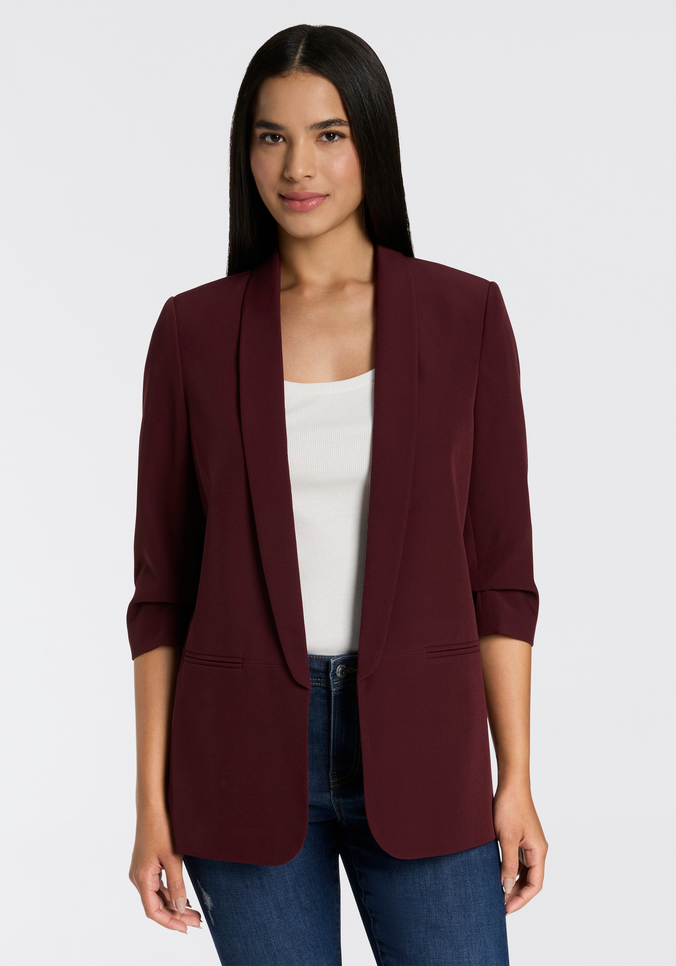 ONLY Kurzblazer "ONLELLA – Femininer Blazer mit 3/4-Ärmeln und Raffung", re günstig online kaufen